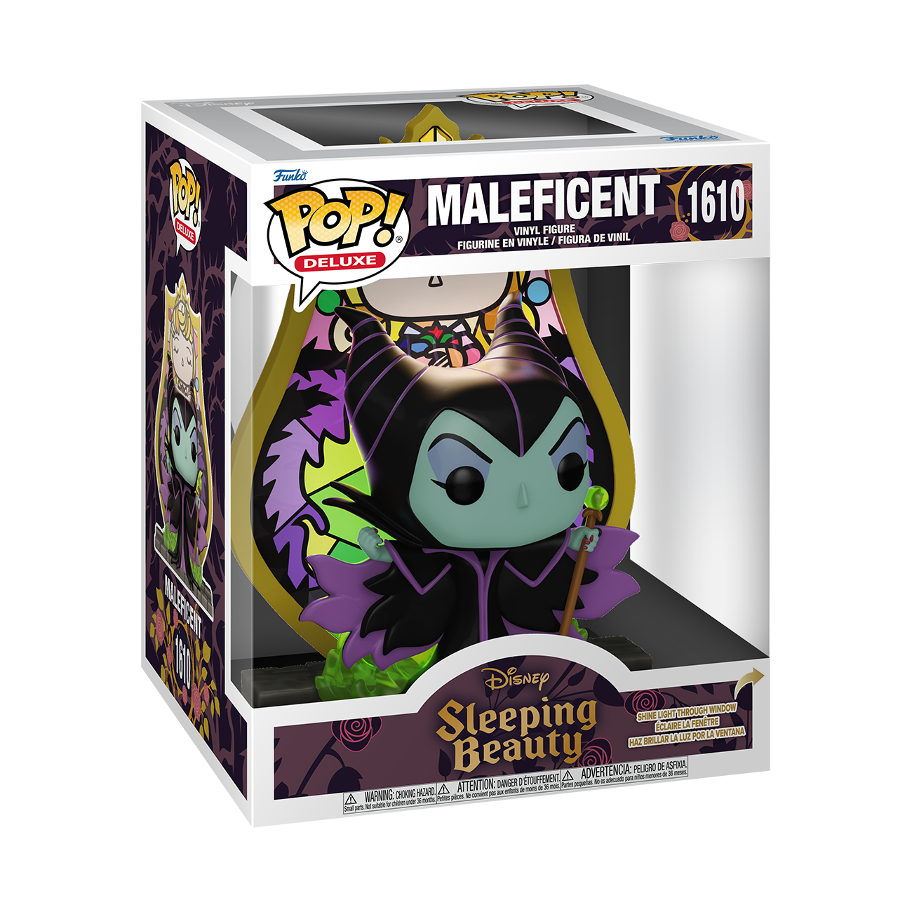 Image of Sleeping Beauty Maleficent Princess Aurora Stained Glass Funko Pop Vinyl Deluxe