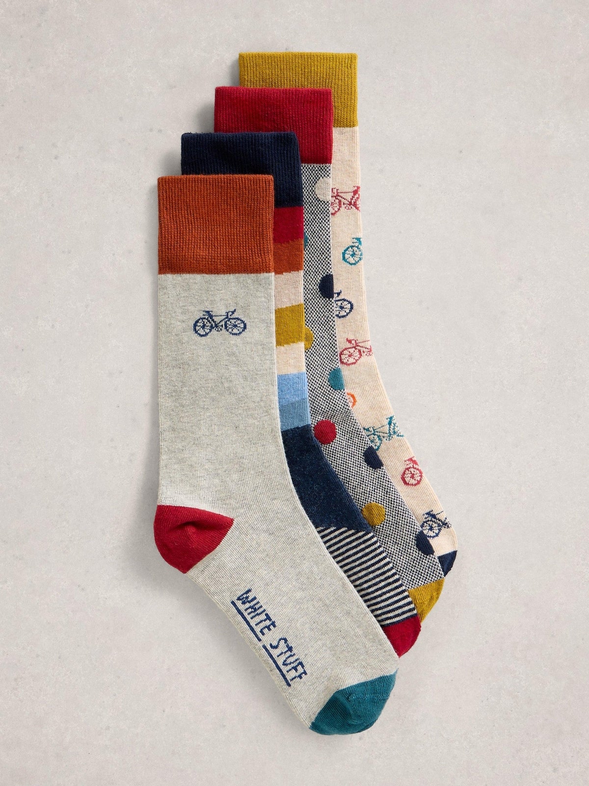 4er-Pack Socken mit Fahrradmotiv - 41-43