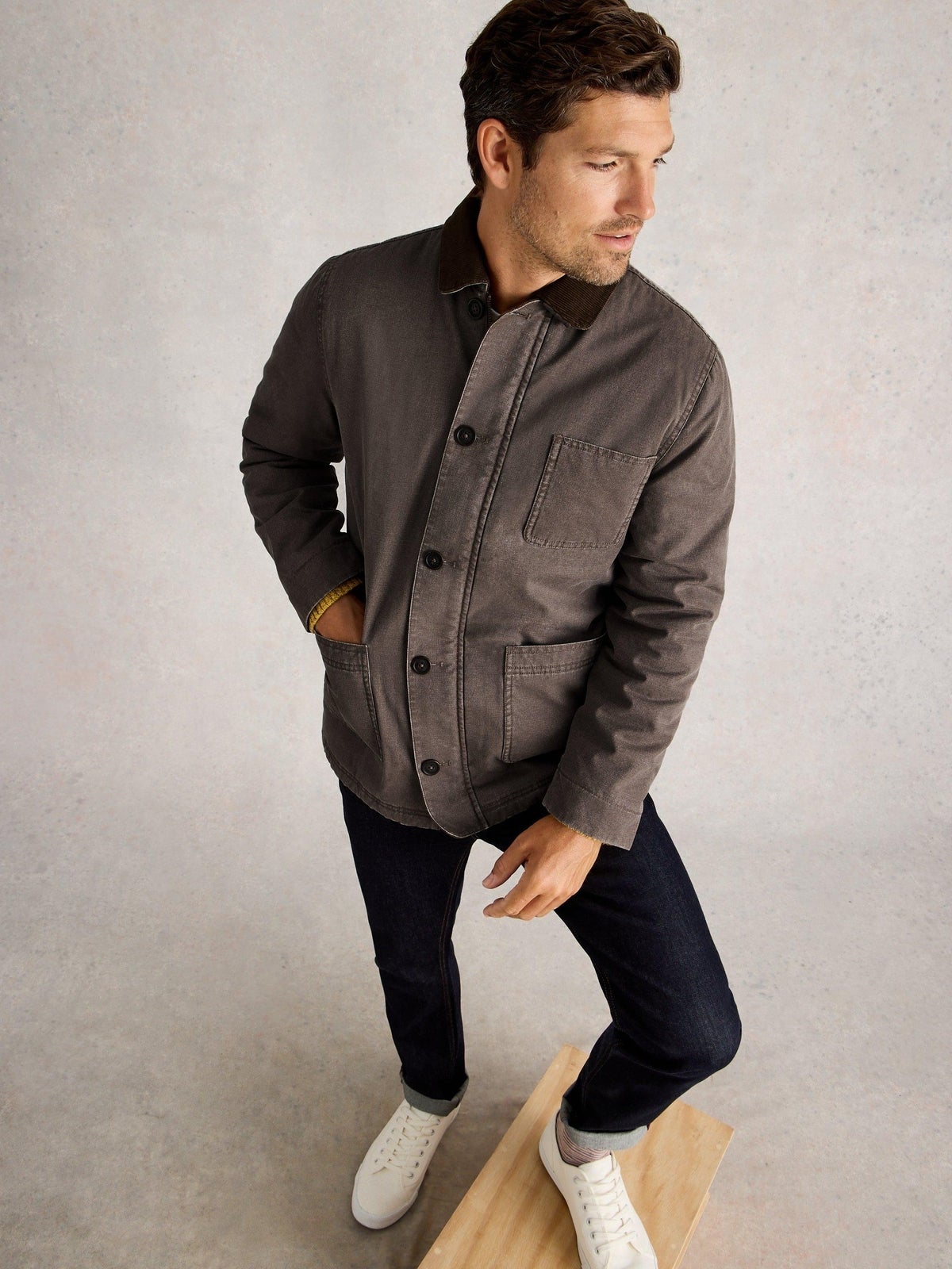 Praktische Jacke mit Webpelzfutter - S