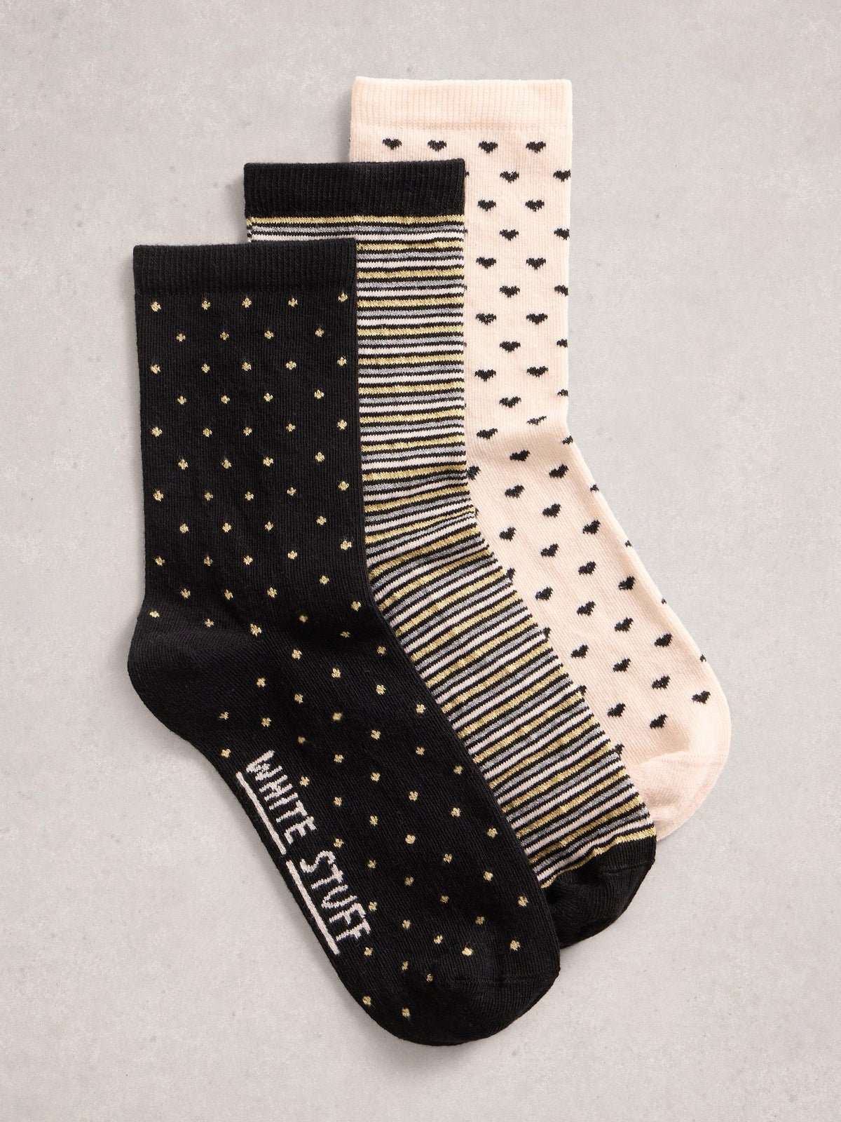 3er-Pack Glitzersocken - 36-38