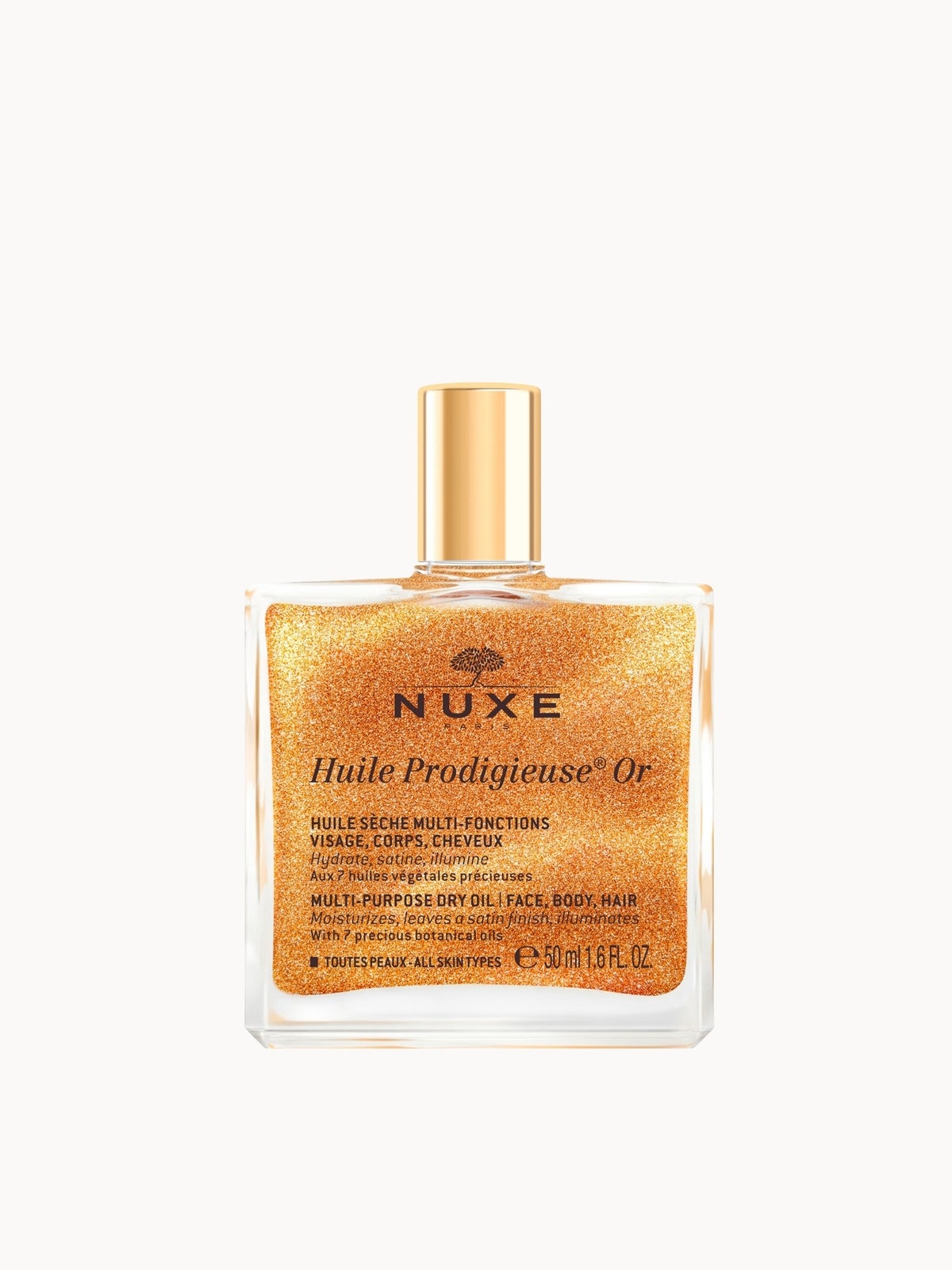 NUXE Huile Prodigieuse Shimmering Multi-Purpose Dry Oil 50ml & 'Happy In Pink' Hair & Body Fragrance Mist 100ml Bundle 3