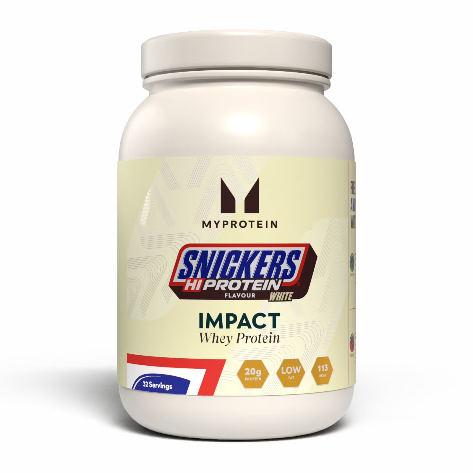 Myprotein UK MyProtein Impact Whey Protein Powder - 1kg - Snickers White