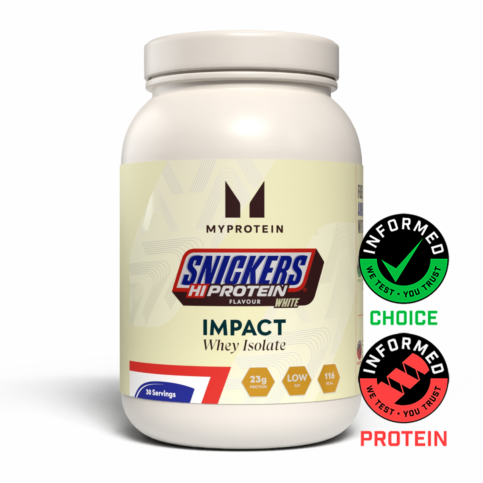 Myprotein UK MyProtein Impact Whey Isolate Powder - 1KG - 30servings - Snickers White