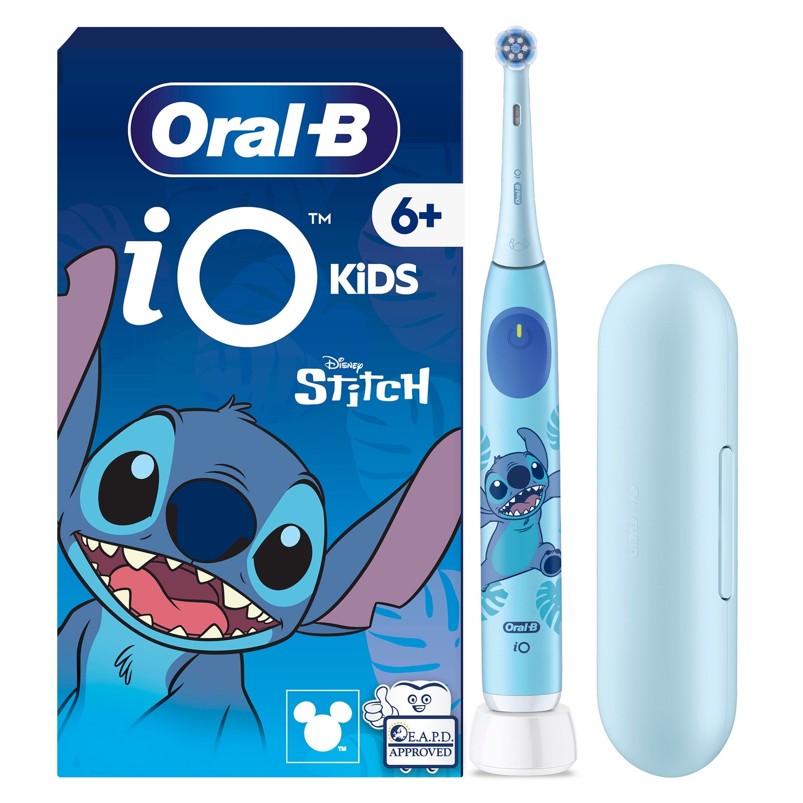 Oral-B iO Kids Disney Stitch Electric Toothbrush with Travel Case - Without Toothpaste - Toothbrush: retailer-supplied image