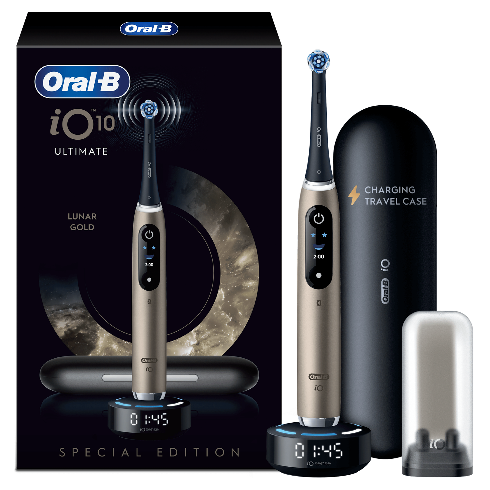 Oral-B iO10 Lunar Gold Limited Edition Electric Toothbrush with Charging Travel Case - Toothbrush