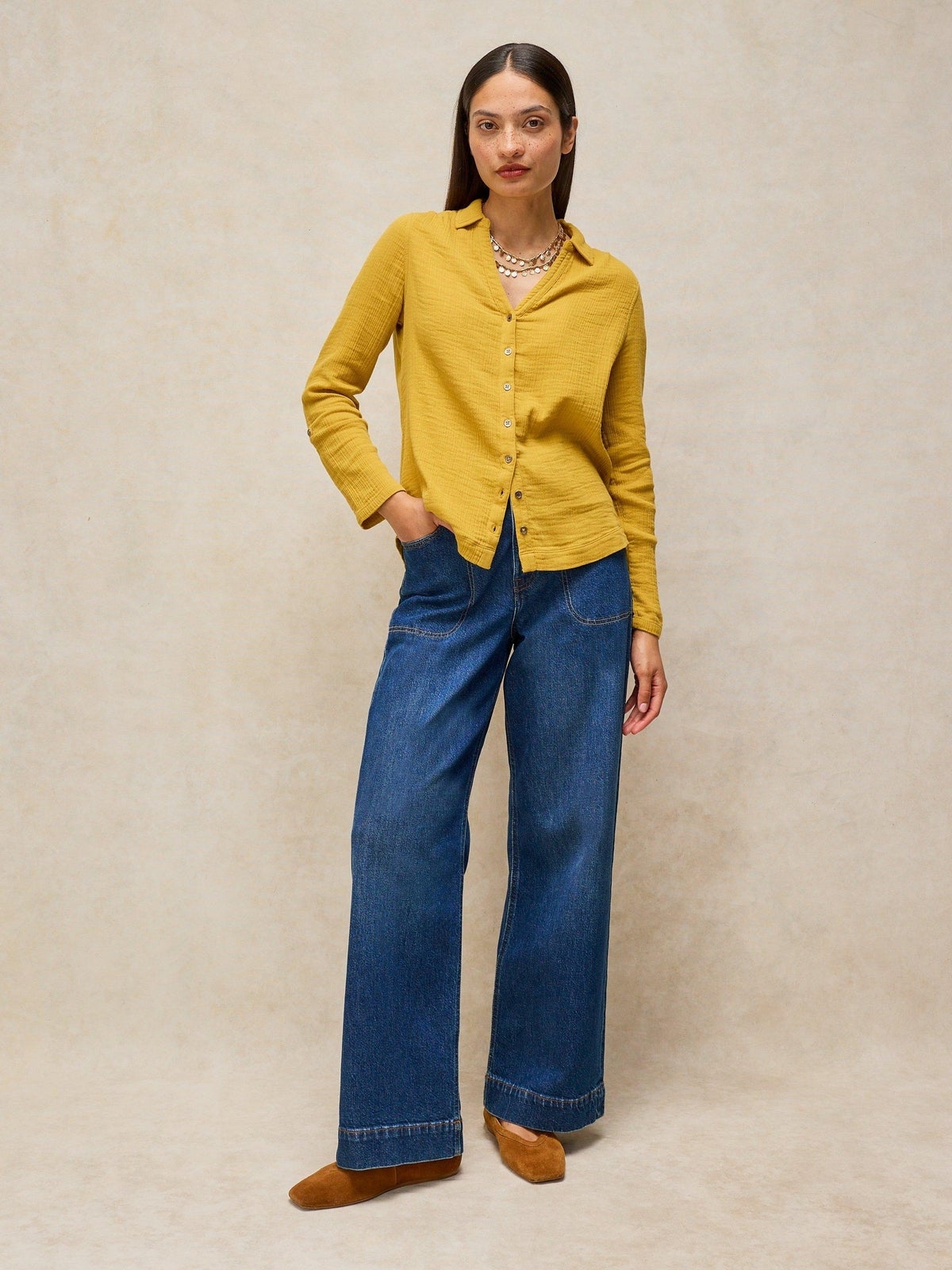 Jeans Tia mit weitem Bein - 52/R