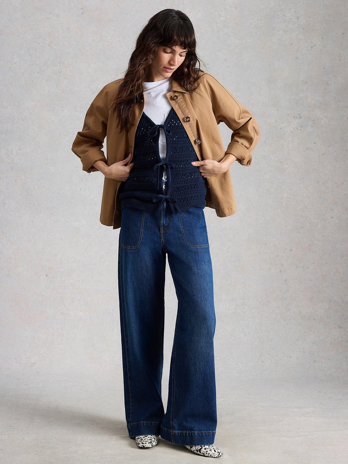 Jeans Tia mit weitem Bein - 52/R
