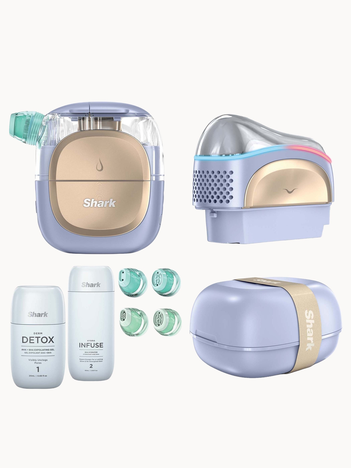 Shark Beauty FacialPro Glow + Depuffi at Home Facial - Spa Purple