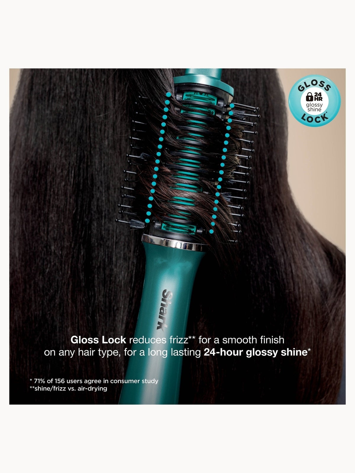 Shark Glossi 2-in-1 Hot Brush and Air Glosser - Jewel Teal 3