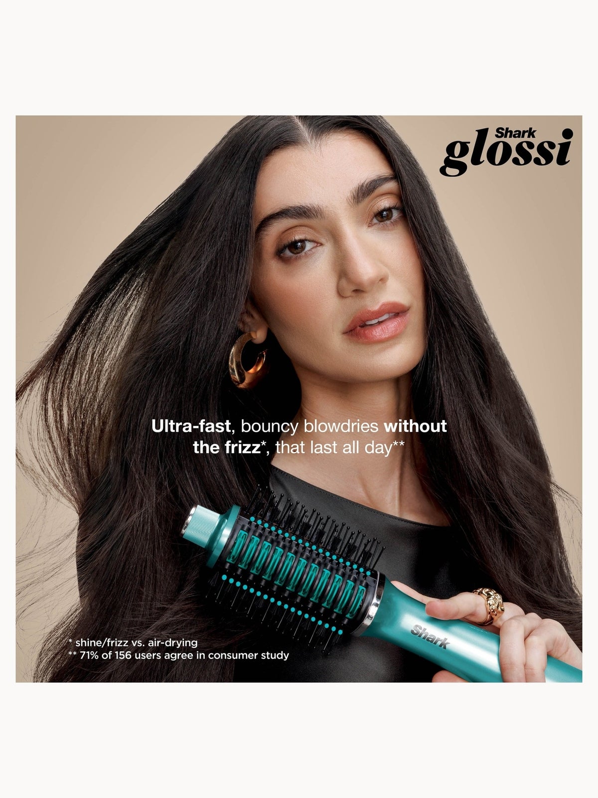 Shark Glossi 2-in-1 Hot Brush and Air Glosser - Jewel Teal 2