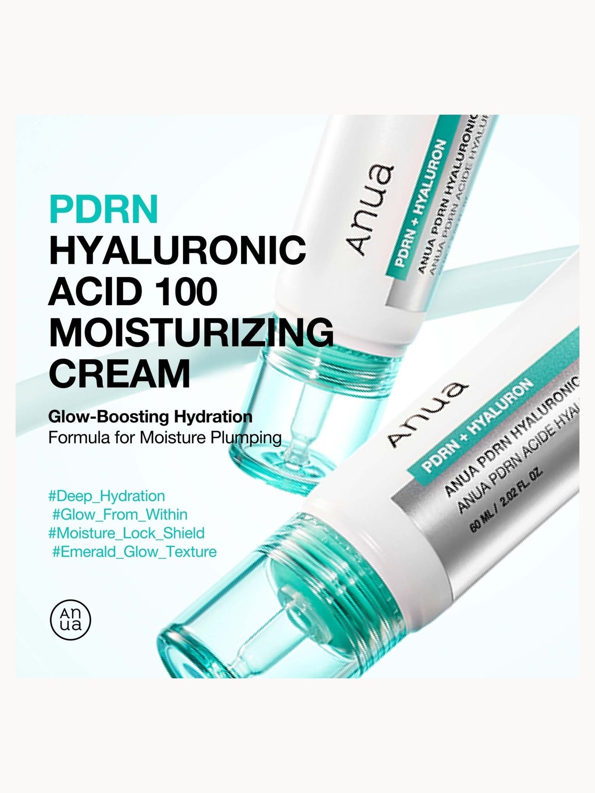 Anua PDRN Hyaluronic Acid 100 Moisturising Cream 60ml 2