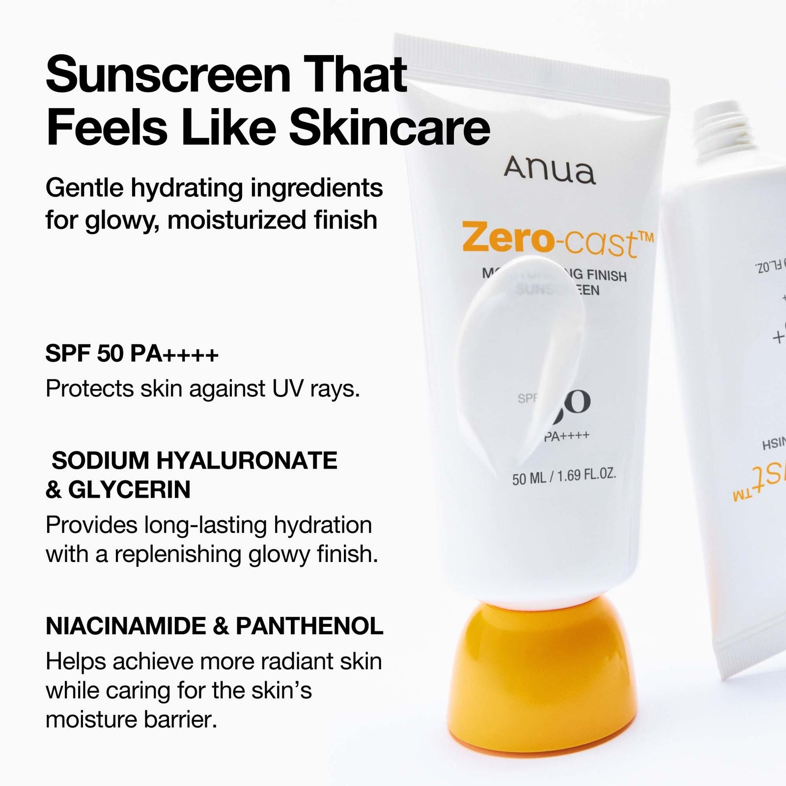Anua Zero-Cast Moisturising Finish Sunscreen 50ml 2