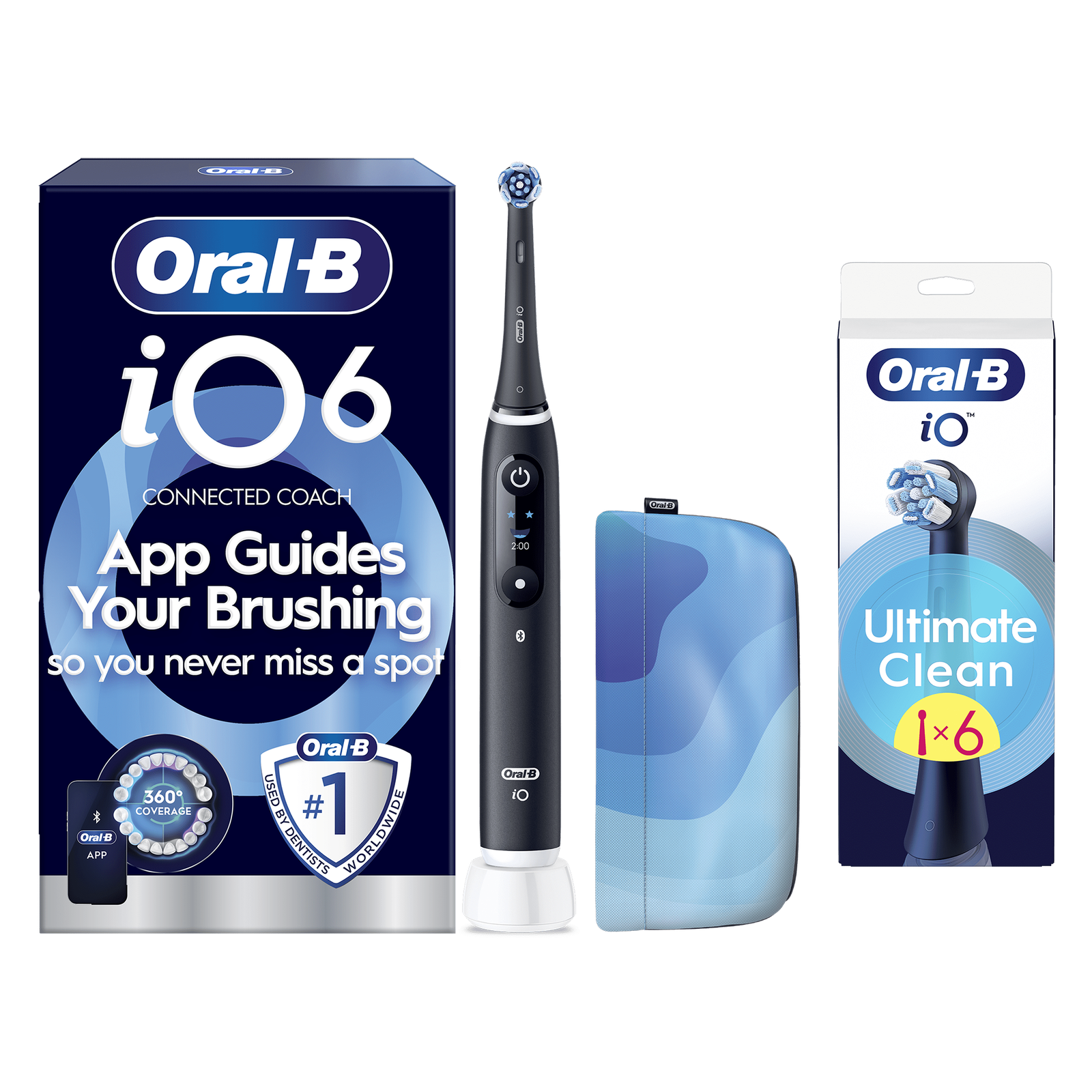 iO6 Series Black Lava Luxe Edition - Toothbrush + 6 Toothbrush Heads