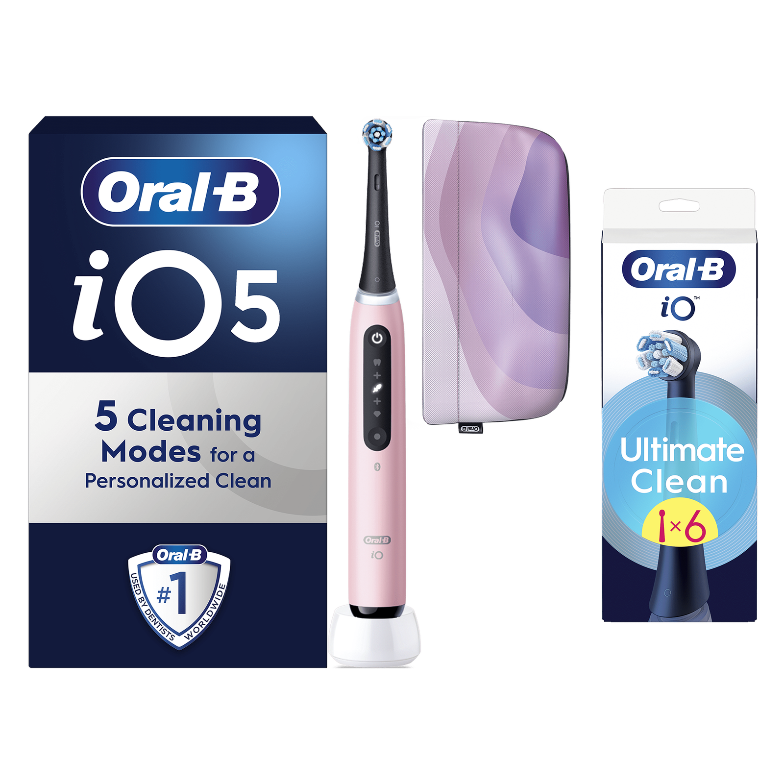 iO5 Series Blush Pink Special Edition - Toothbrush + 6 Toothbrush Heads