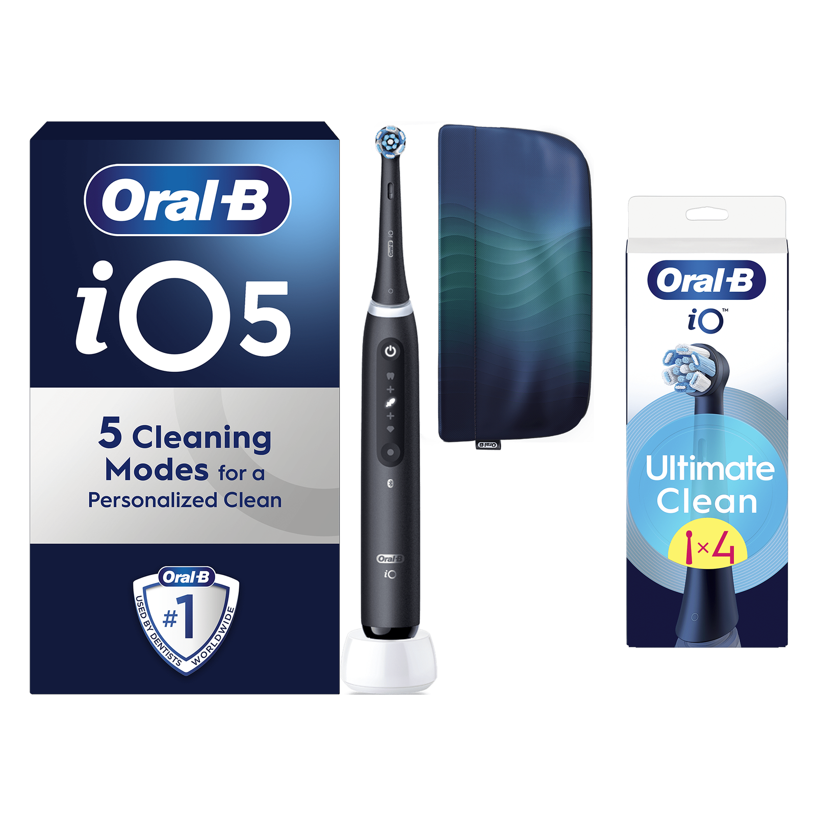 iO5 Series Matt Black Special Edition - Toothbrush + 4 Toothbrush Heads