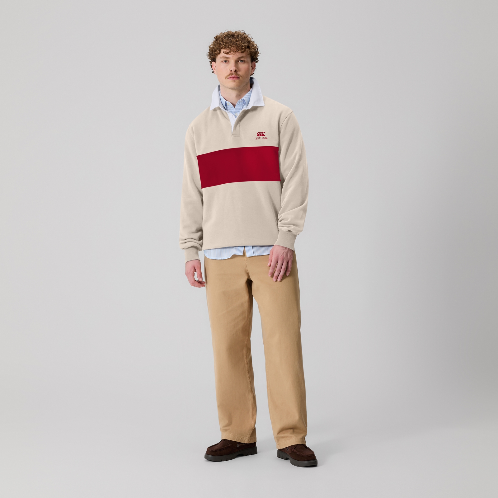 Mens Rugby Sweatshirt Beige