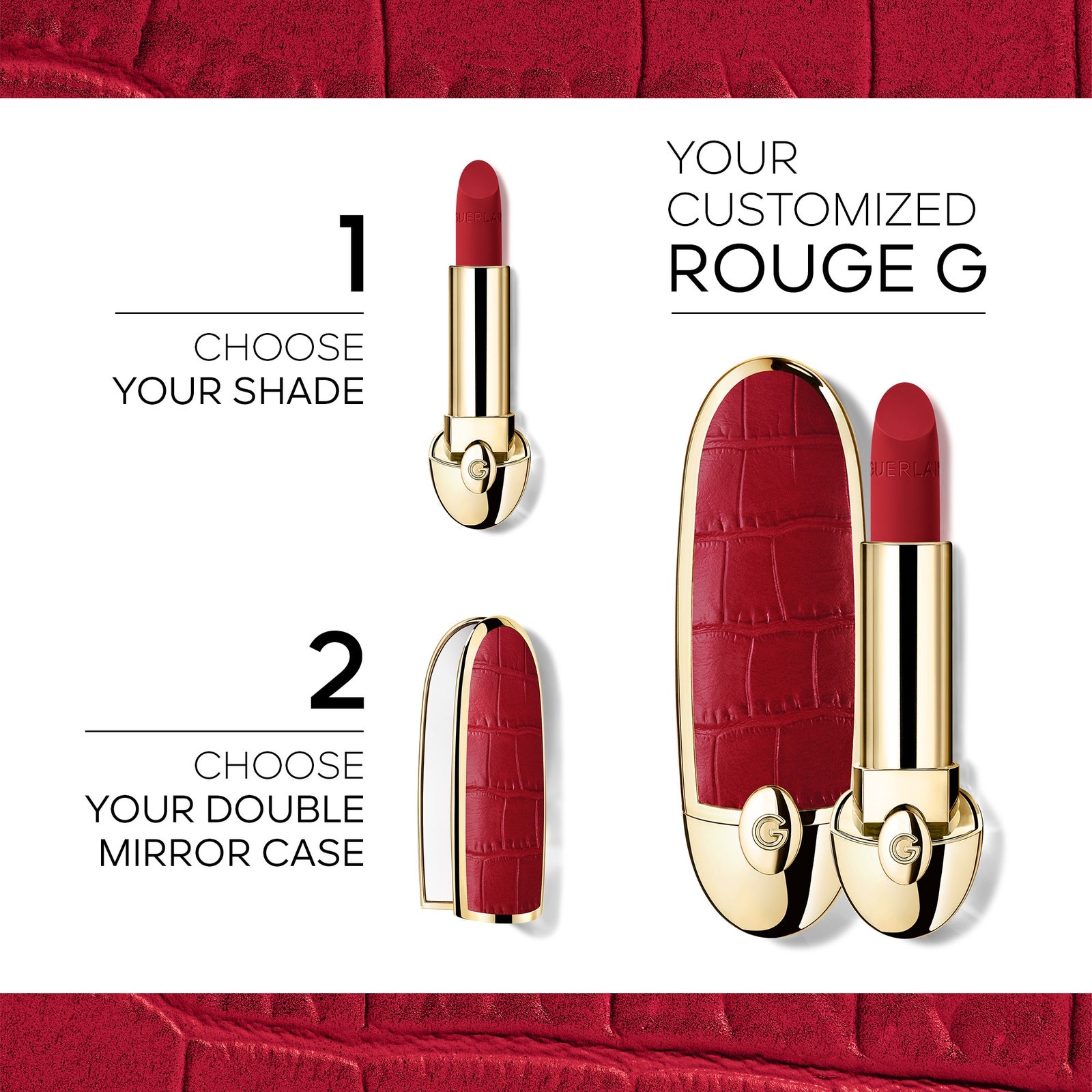 GUERLAIN Rouge G - The Refill Velvet 3.5g (Various Shades) - 555 Le Brique Ambré – Velvet 2