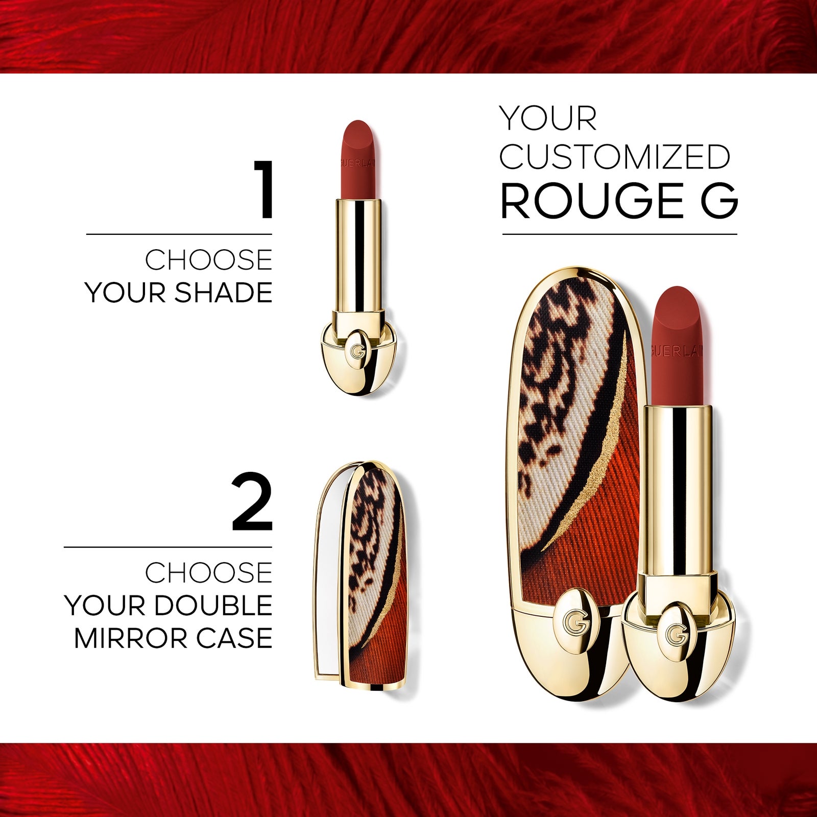 GUERLAIN Rouge G - The Refill Velvet 3.5g (Various Shades) - 530 Le Rose Rouge – Velvet 2