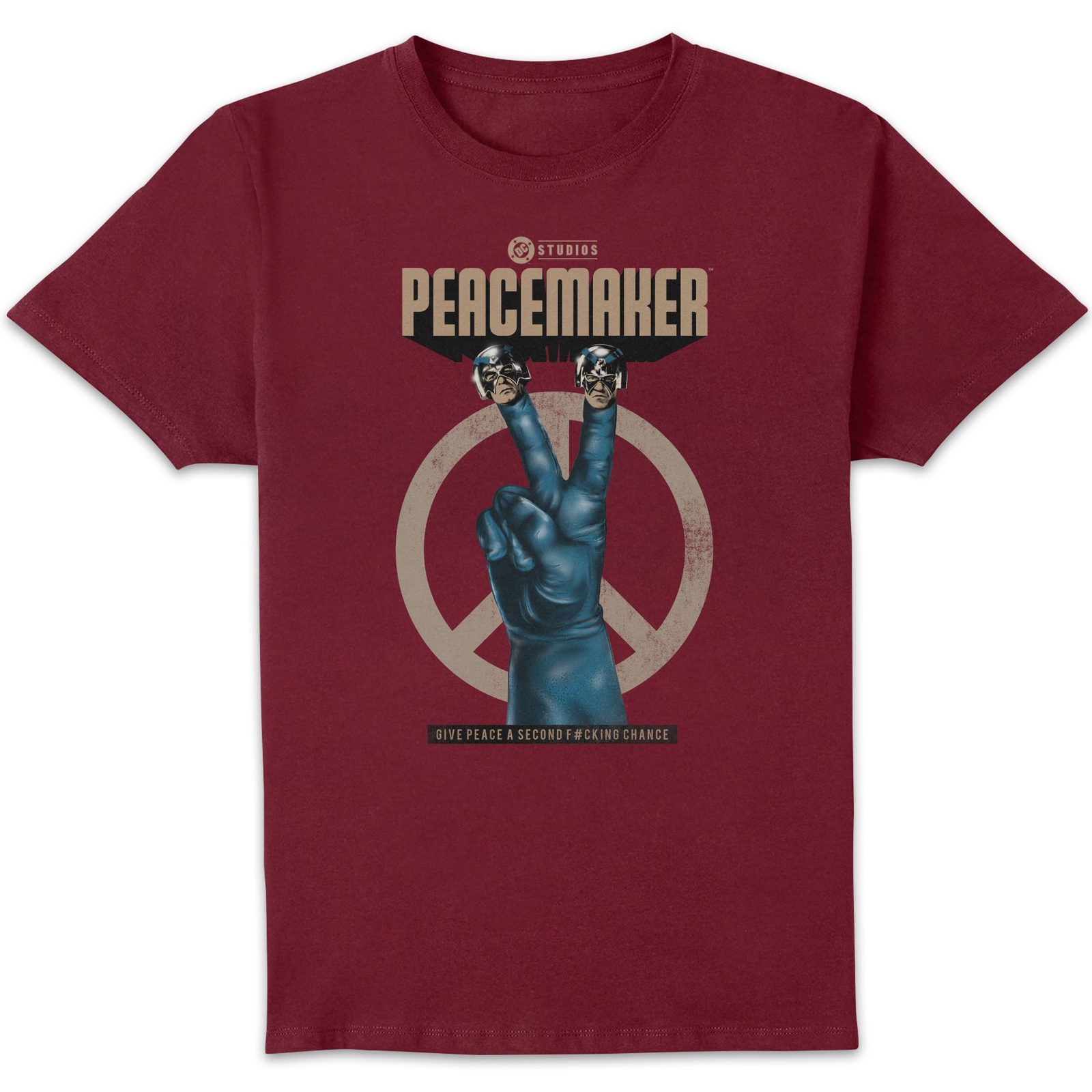 DC Comics Peacemaker 2 Fingers Unisex T-Shirt - Burgundy - XXL