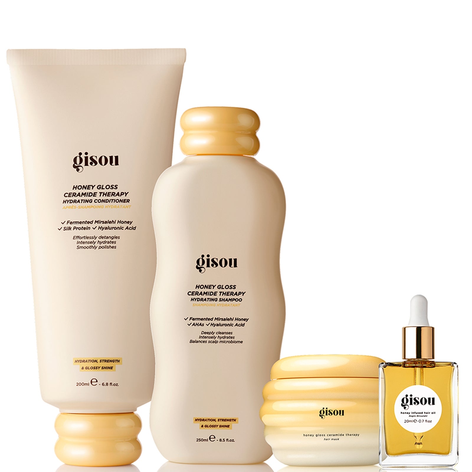 Gisou Honey Gloss Ceramide Cleanse Shampoo + Conditioner + Mini Mask - Image 4