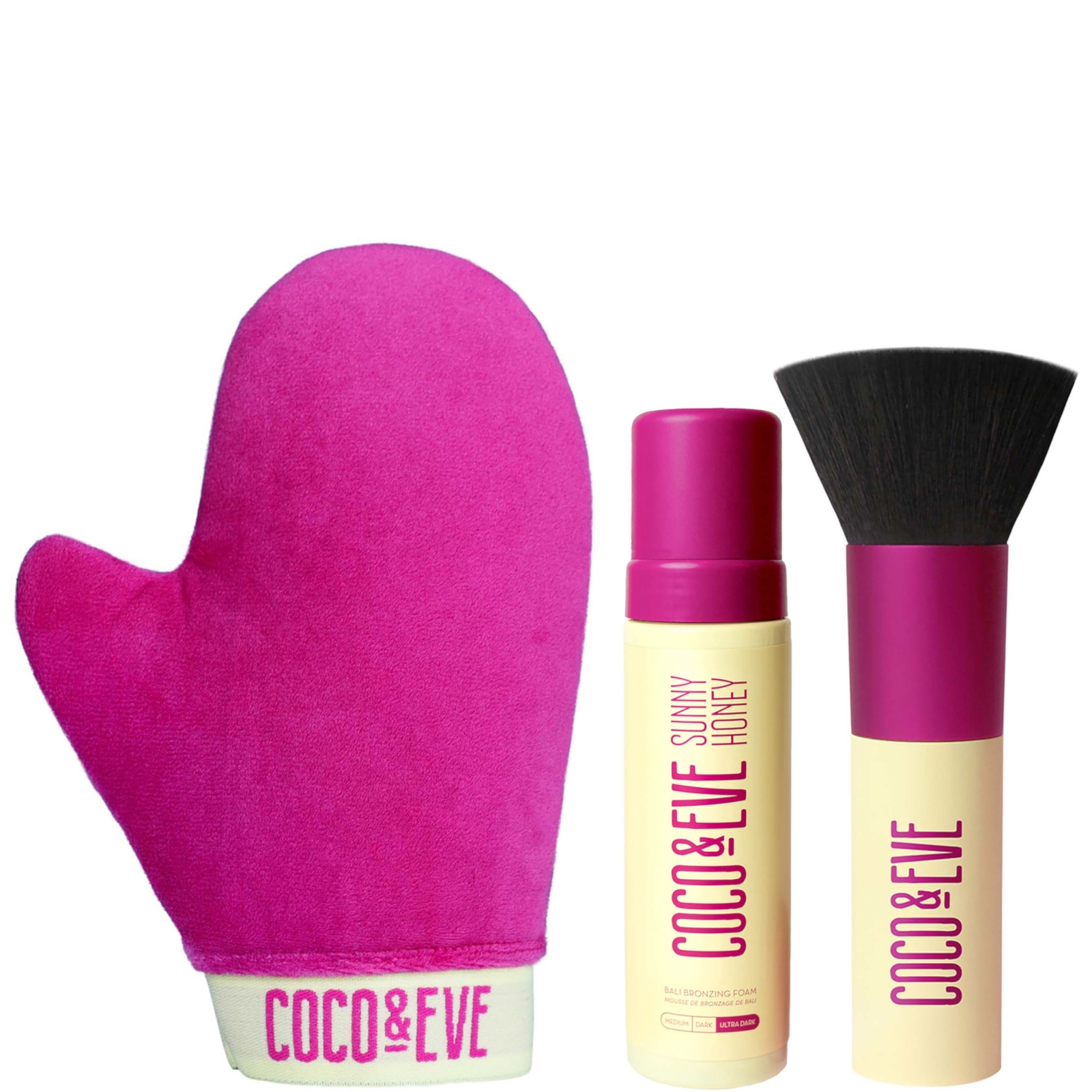 Coco & Eve Bali Bronzing Foam + Tanning Mitt + Brush - Ultra Dark