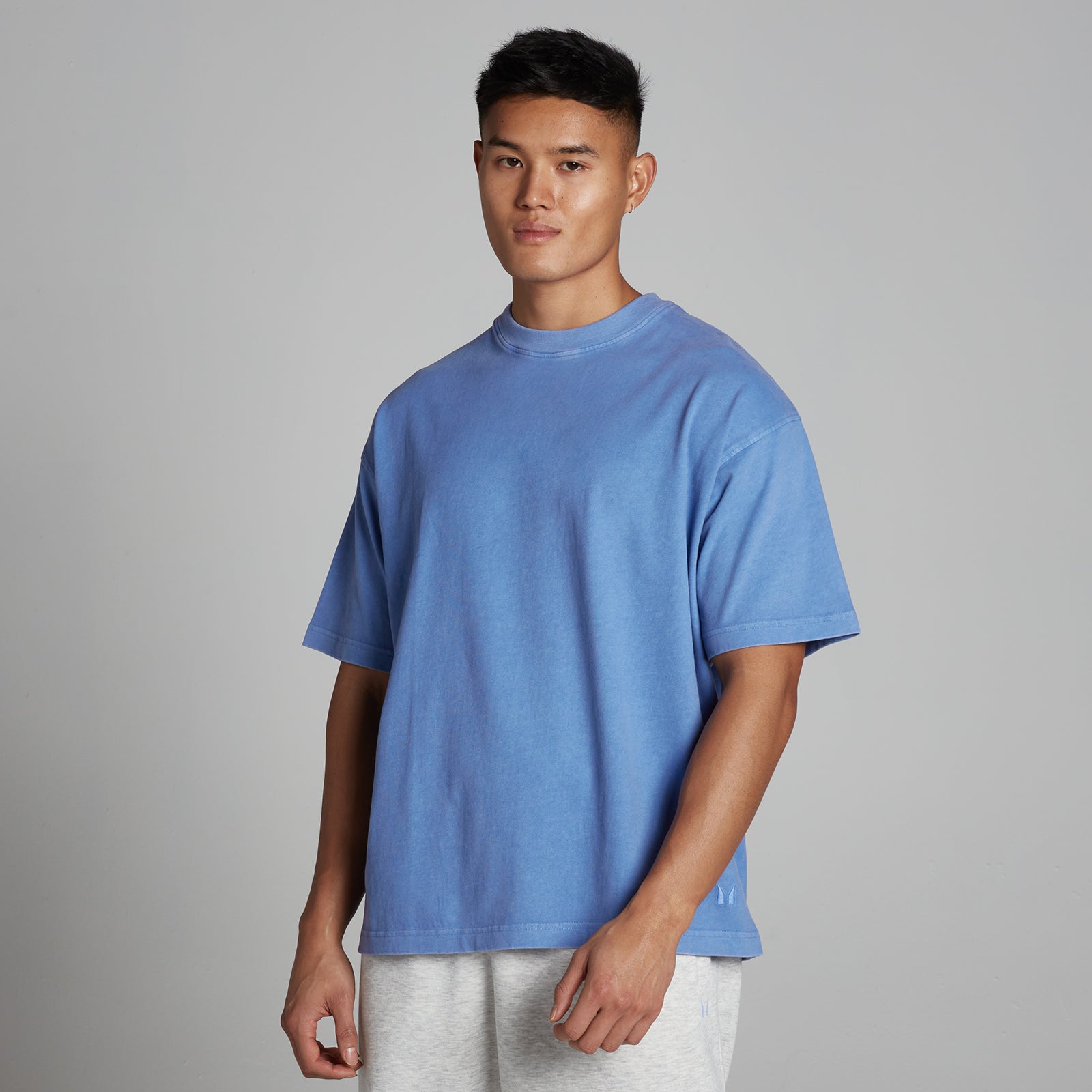 Camiseta de algodón oversize lavada para hombre de MP - Azul aciano - L
