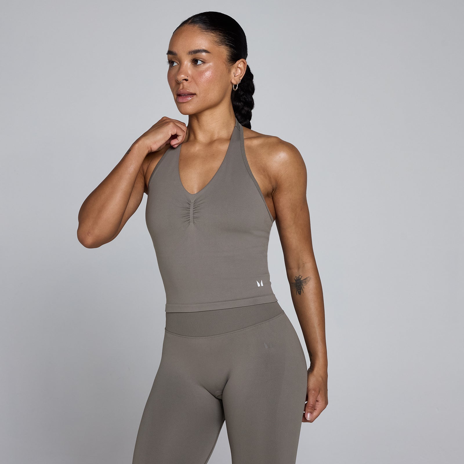 MyProtein Women's Tempo Seamless Halter Neck Vest - S - Grey