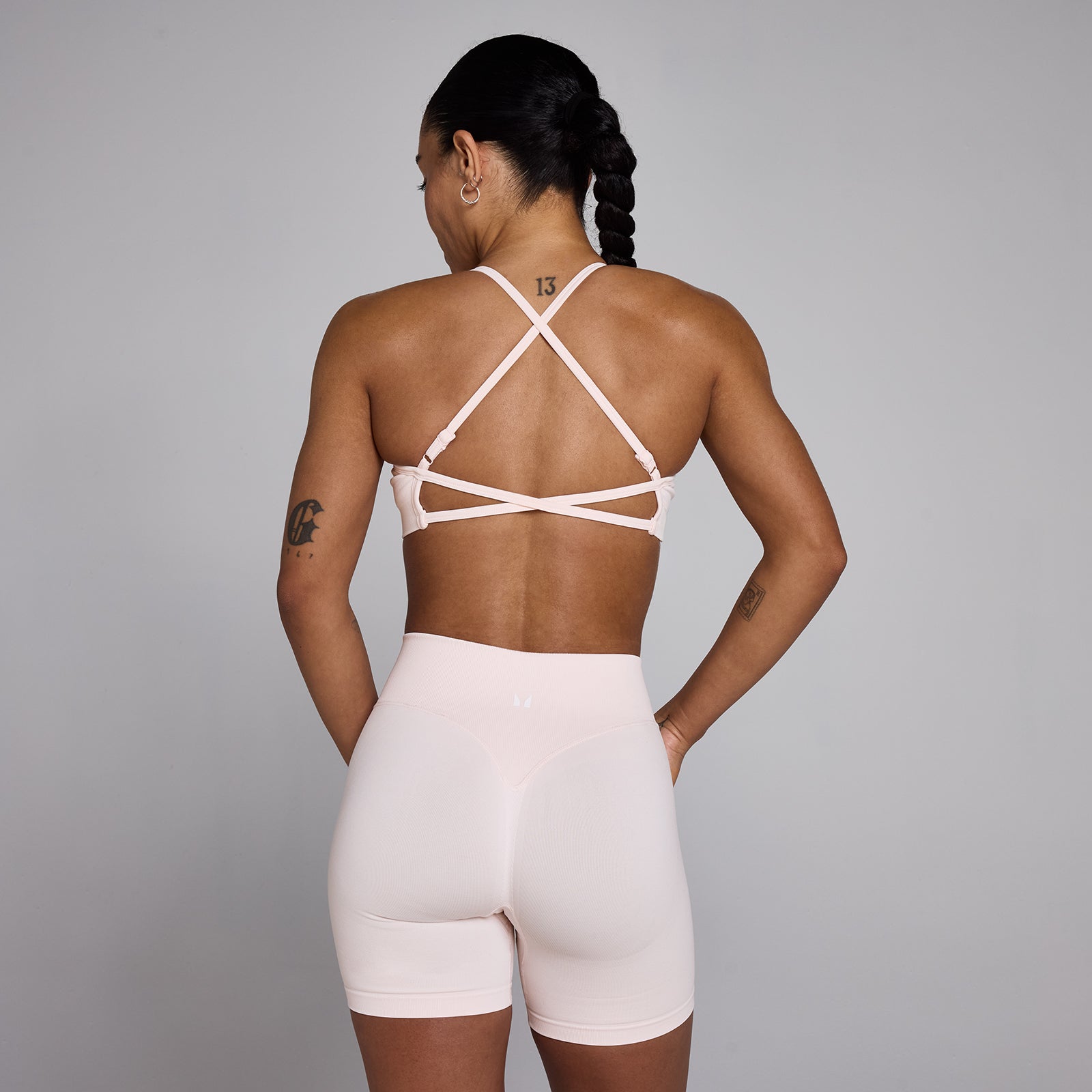 MP Damen Lift Nahtlos Sport-BH mit Trägern - Baby Rosa - XS