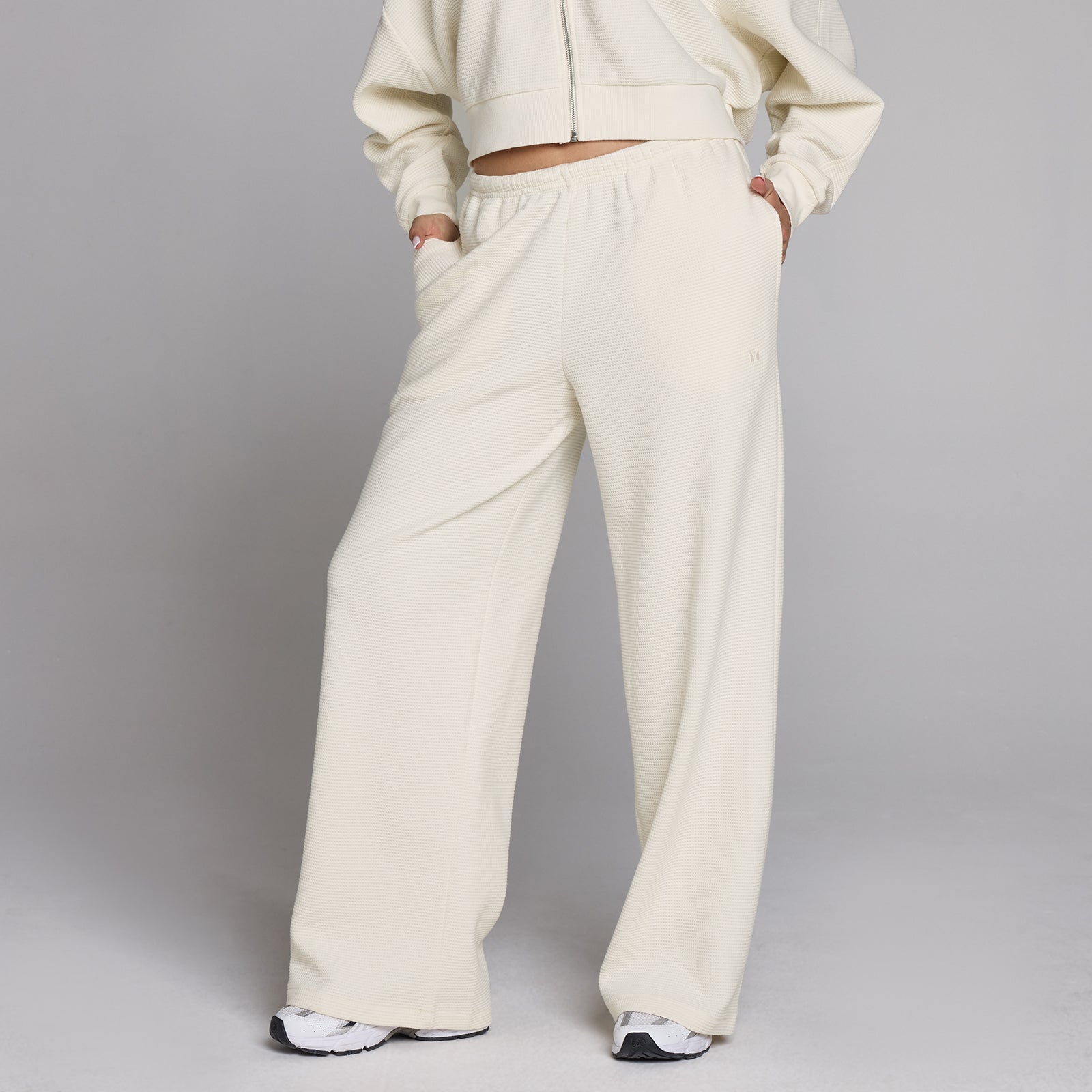 MyProtein Women's Jogger - Straight Leg - Waffle Knit - White - S