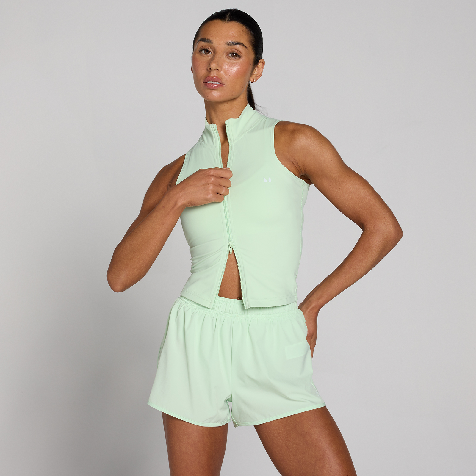 Image of Canotta con zip MP Tempo donna - Verde lime - XS