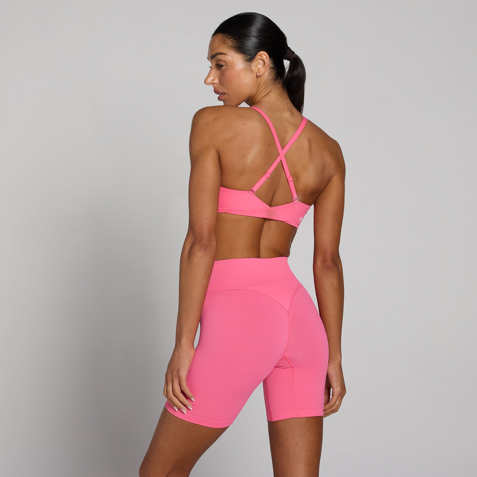 Reggiseno sportivo donna MP Tempo con schiena intrecciata - Rosa vibrante - XS