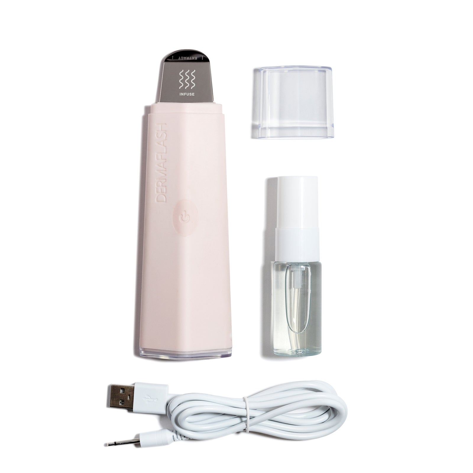 DERMAFLASH DERMAPORE+ Ultrasonic Pore Extractor + Skincare Infuser Set - Blush 2