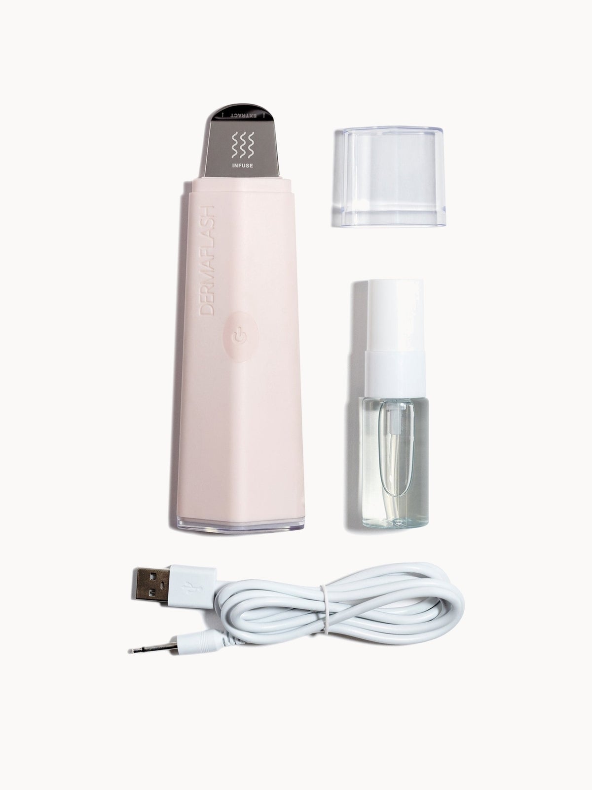 DERMAFLASH DERMAPORE+ Ultrasonic Pore Extractor + Skincare Infuser Set - Blush 2