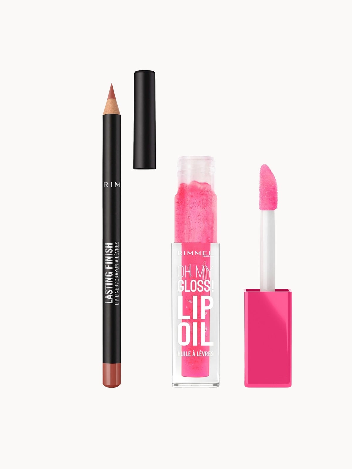 Rimmel Oh My Gloss! Lip Oil & Lasting Finish Lip Bundle (Various Shades) - 003 Berry Pink