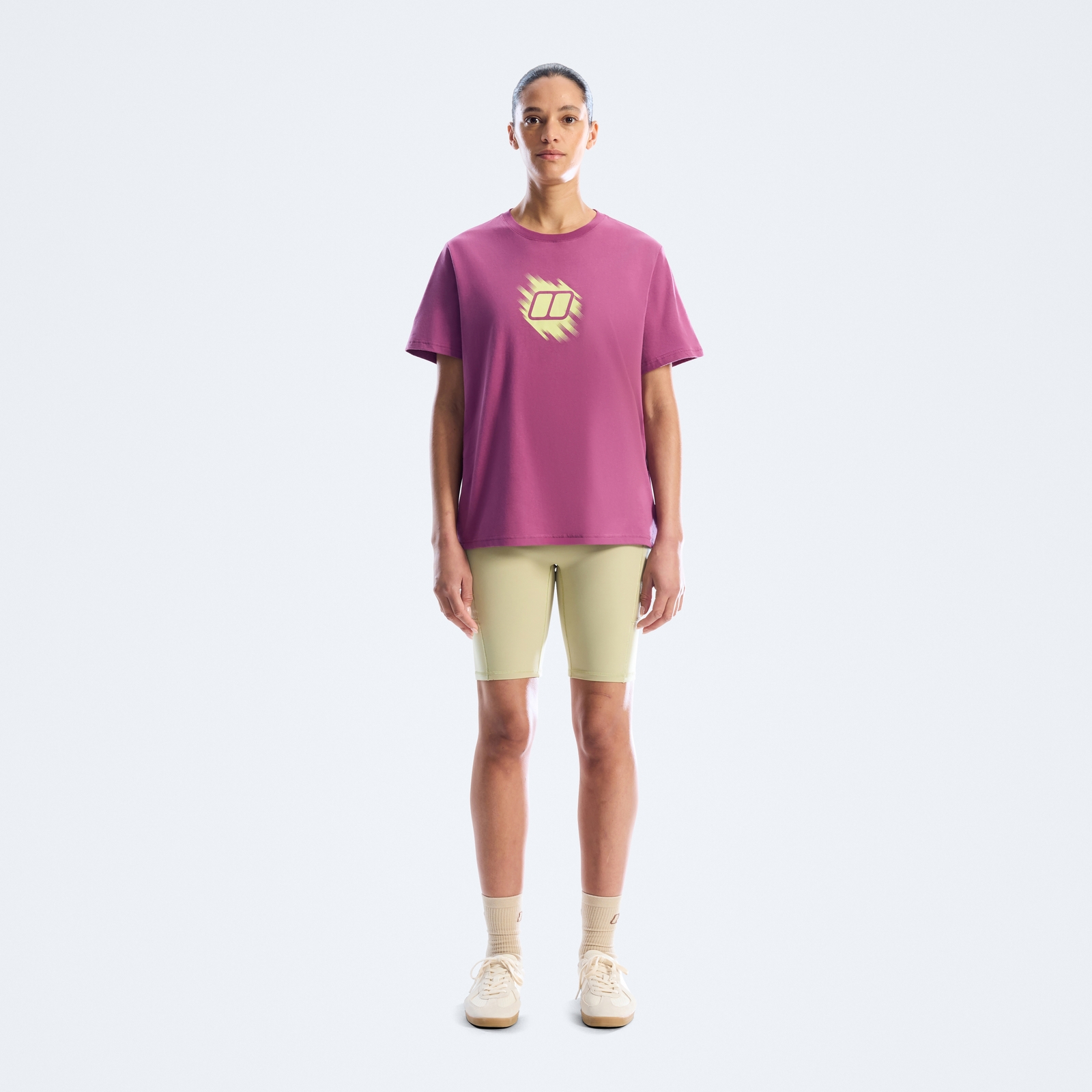 Image of Women's Sketched Blocks Essential Tee - Purple