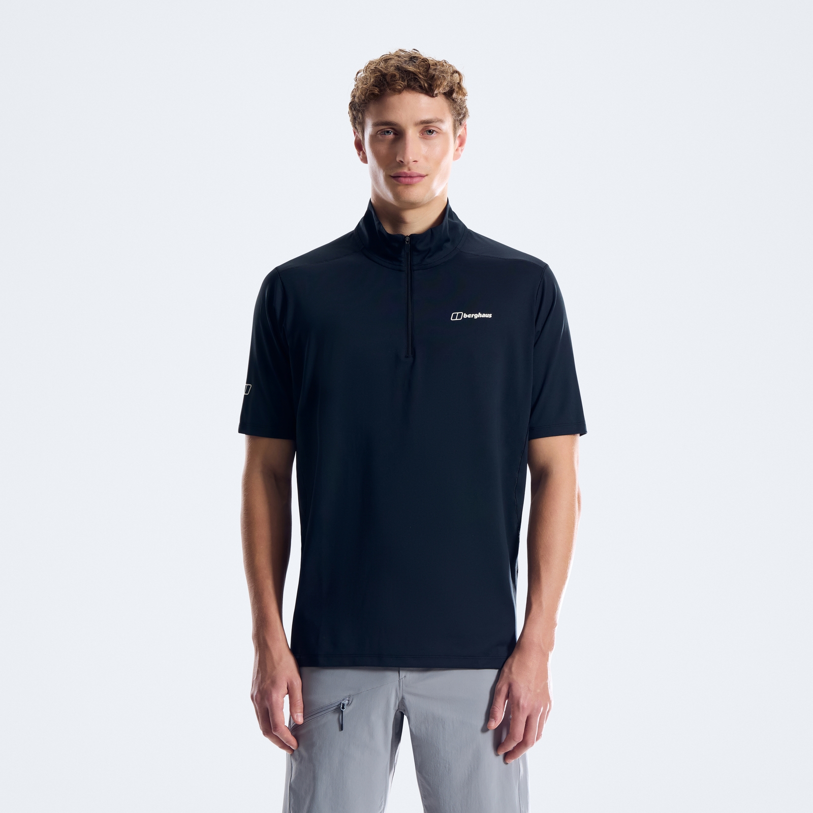 Image of Men's Bowburn Half Zip Tech Tee - Black