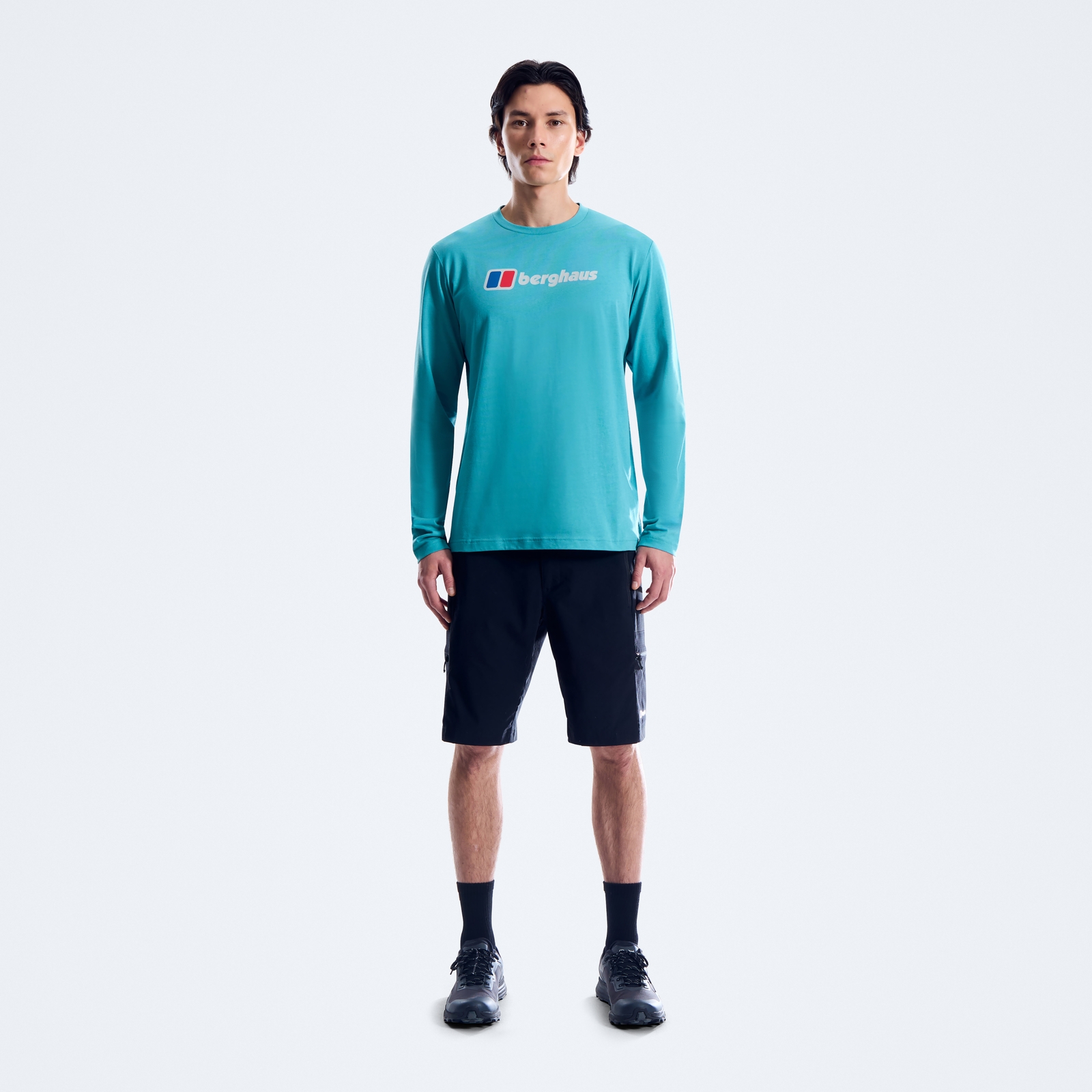 Image of Men's Berghaus Big Logo Long Sleeve Tee - Blue