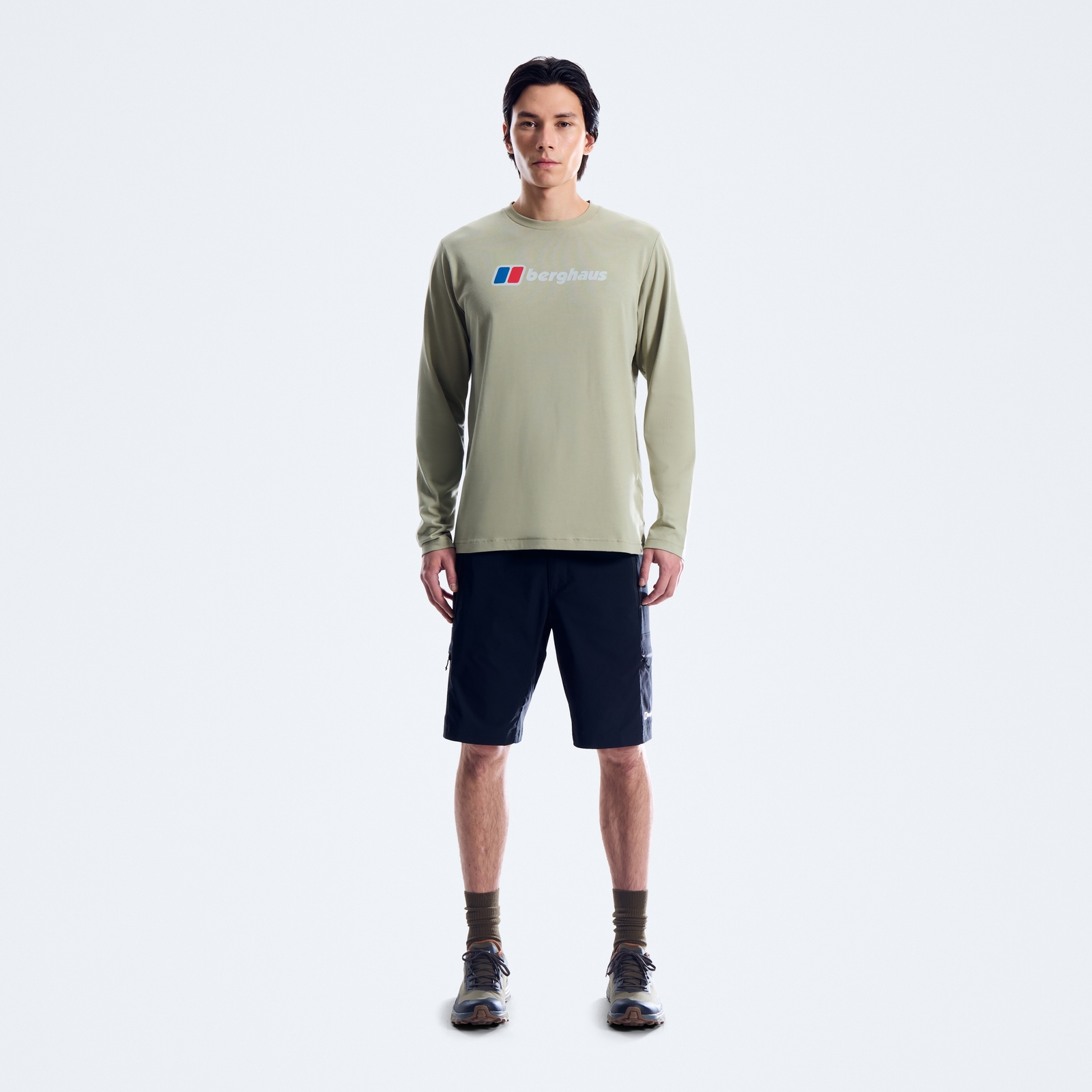 Men's Berghaus Big Logo Long Sleeve Tee - Green