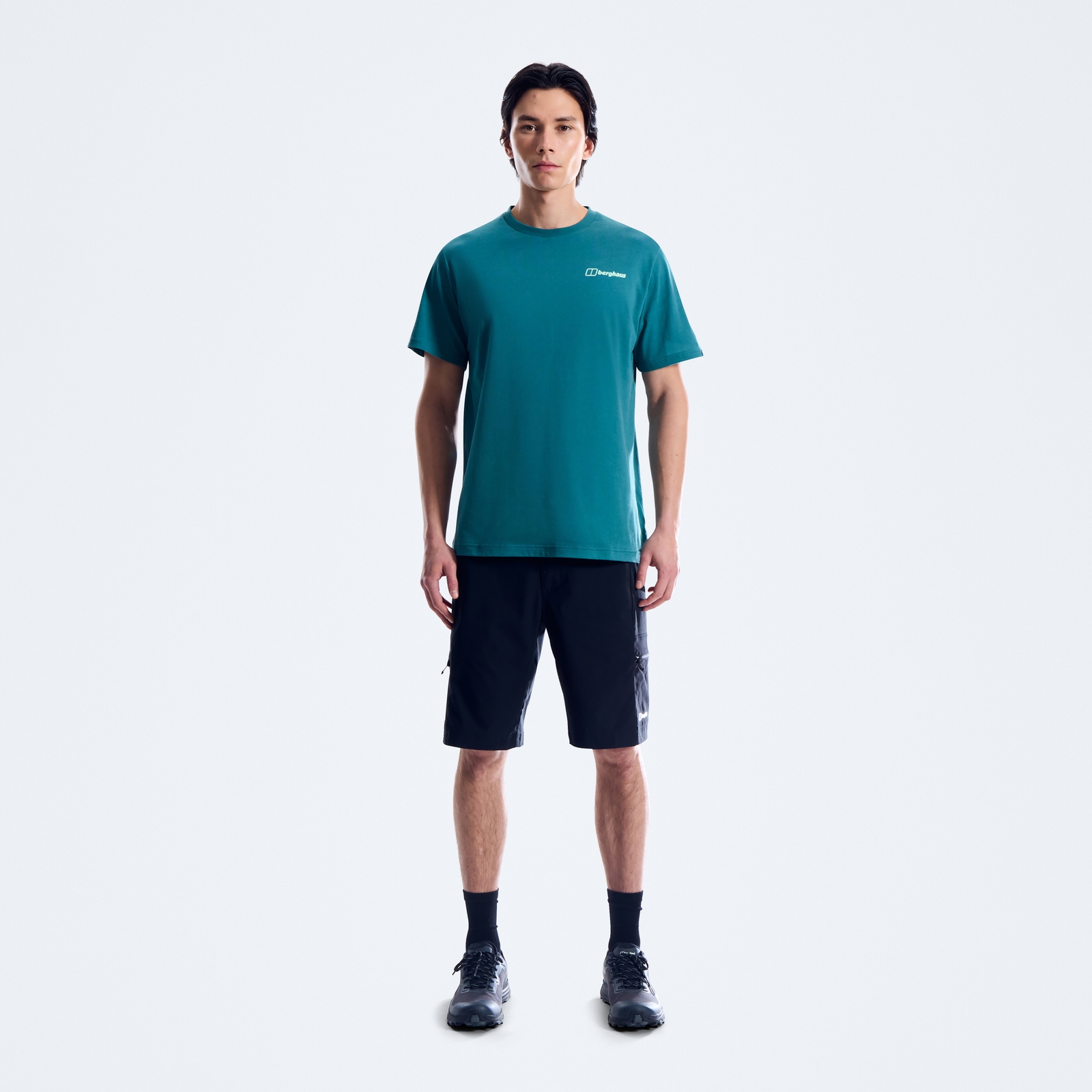 Image of Men's Geo-Mountaintry Essential Tee - Blue