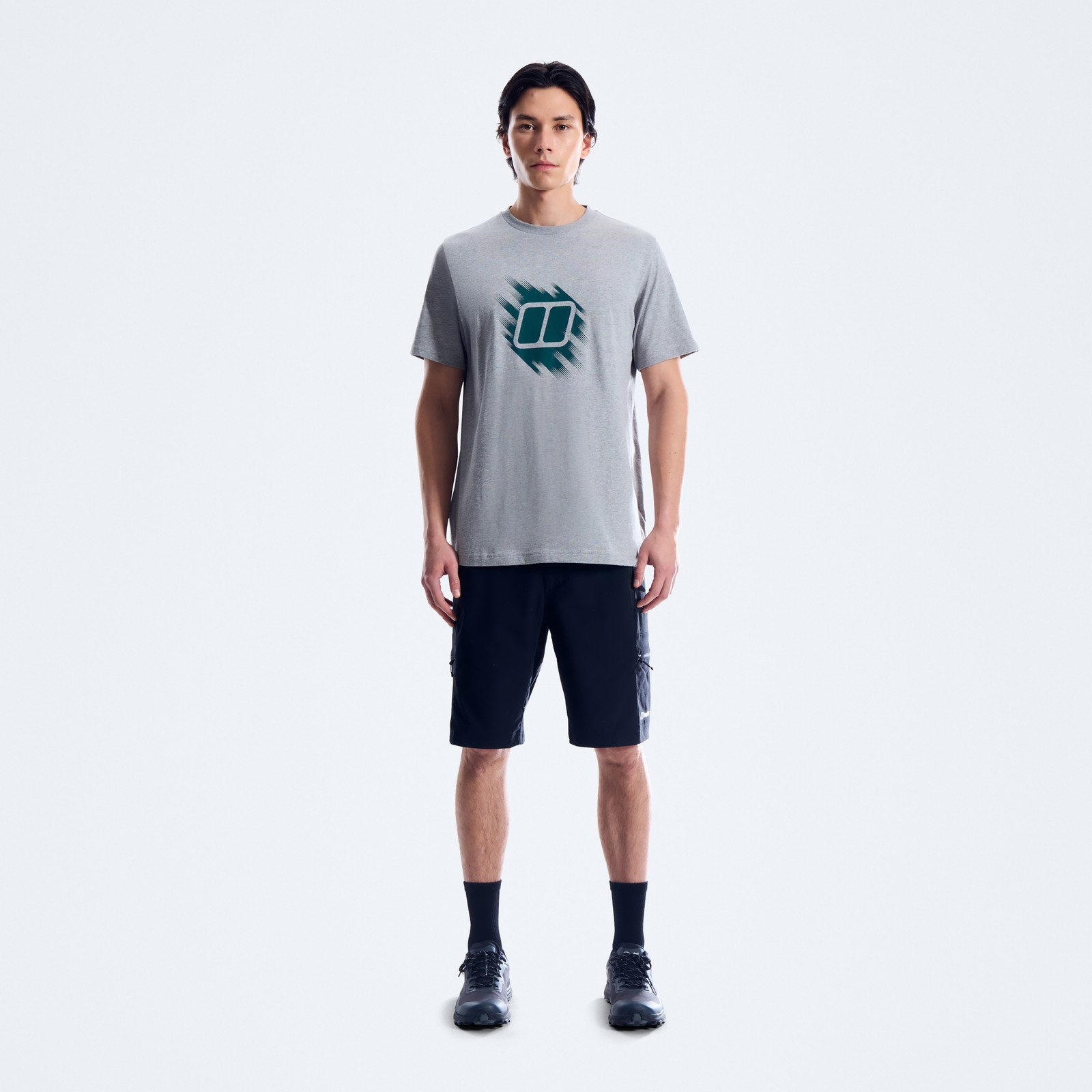 Men's Sketched Blocks Essential Tee - Grey