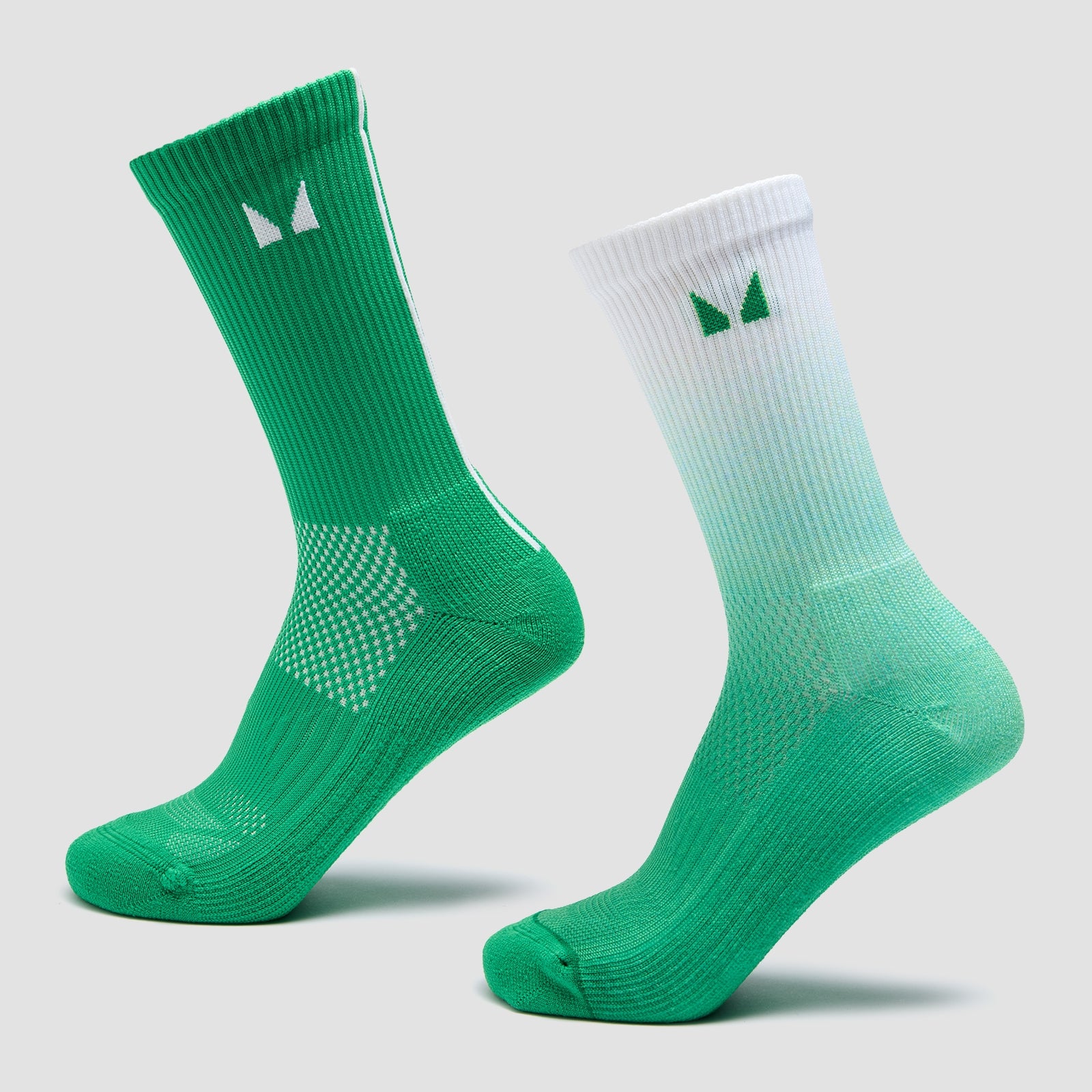 Calze da corsa MP (confezione da 2) - Verde zesty ombré/righe verde lime chiaro - UK 2-5