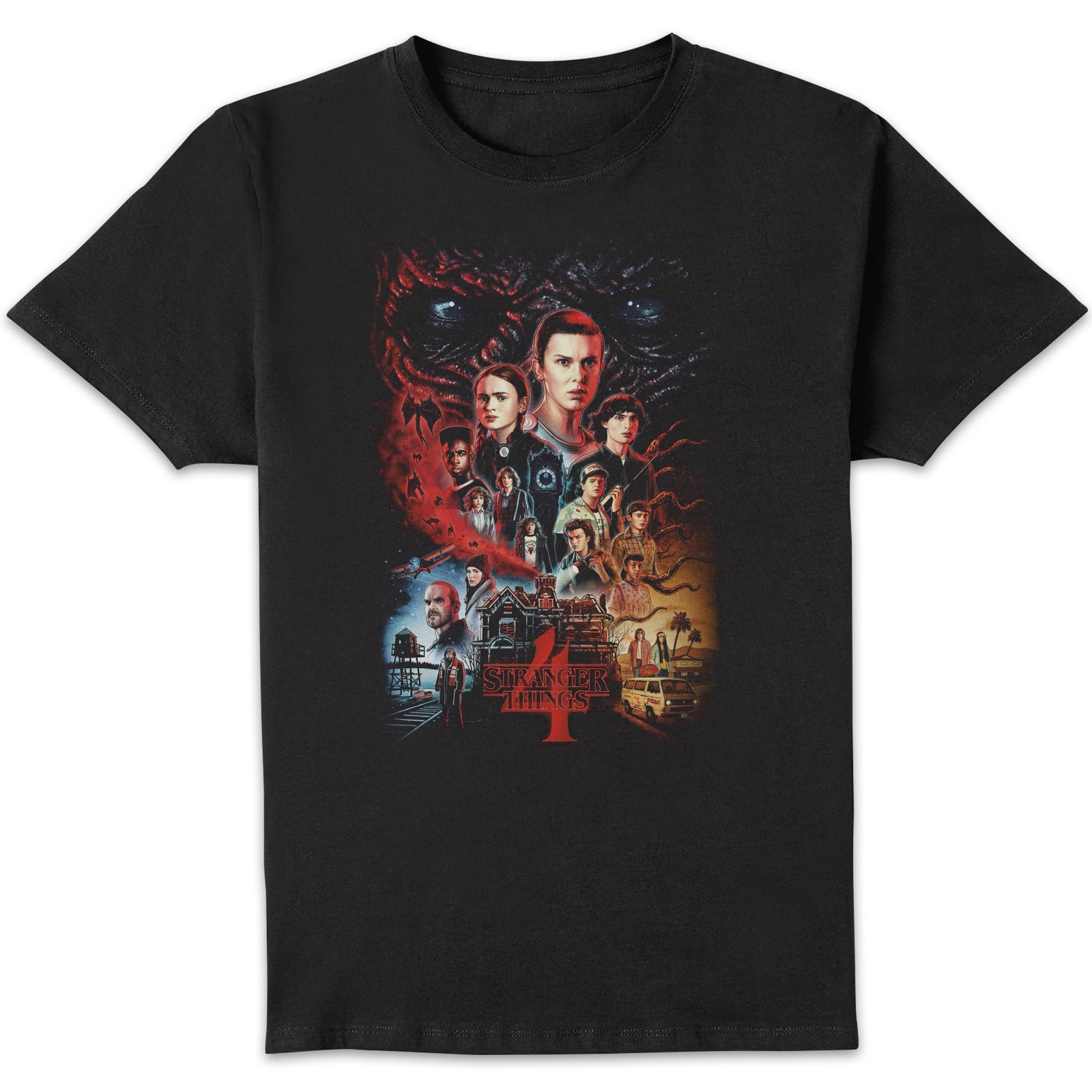 Stranger Things Season Four Poster Unisex T-Shirt - Black - S