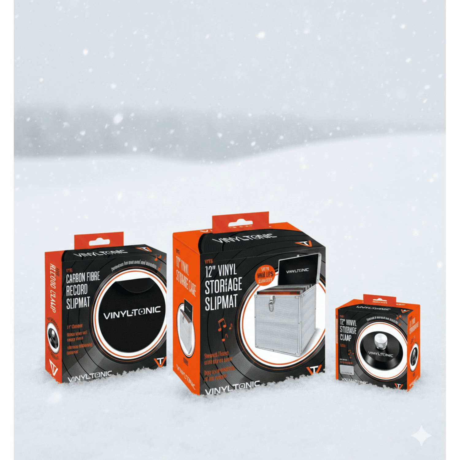 Vinyl Tonic 12  Silver Vinyl LP Storage Case & Accessories Bundle