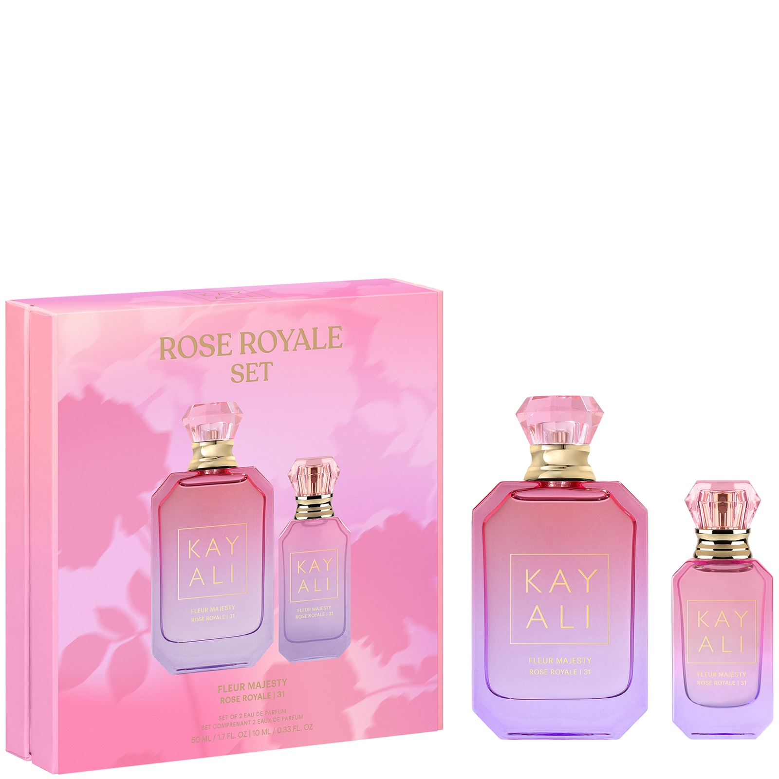 KAYALI Rose Royale Set - Fleur Majety Rose Royale 50ml + 10ml (Worth £108.00)