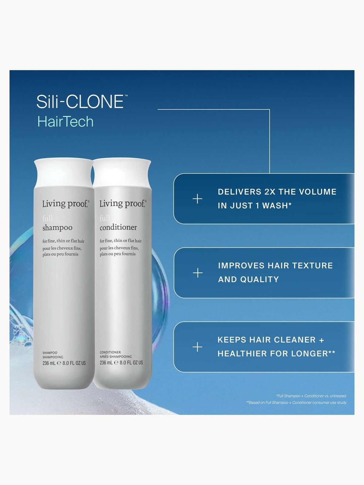 Living Proof Full Shampoo and Conditioner Travel Size Bundle for Volume, Bounce and Shine 4