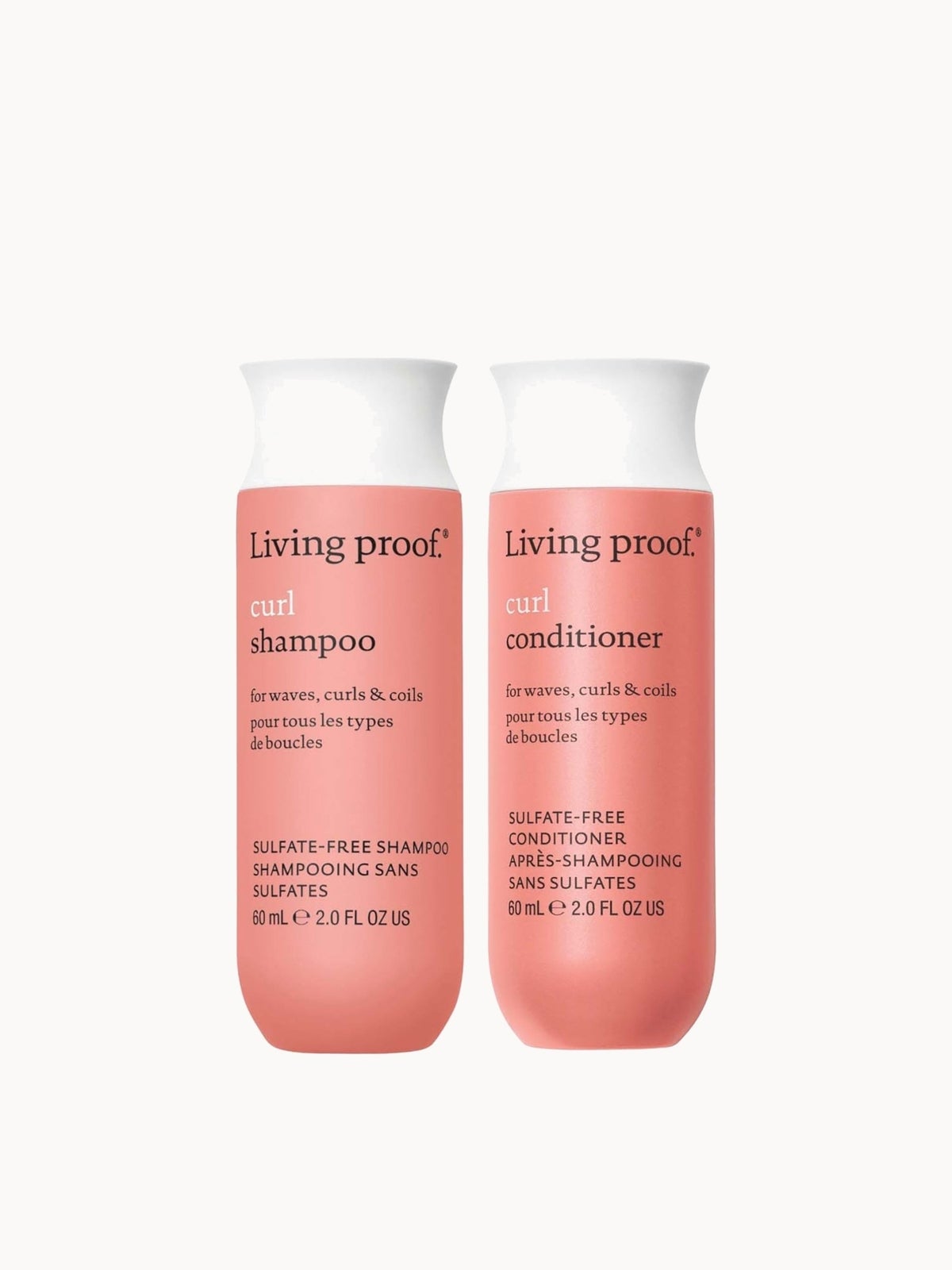 Living Proof Curl Shampoo and Conditioner Travel Size Bundle for Stronger, Hydrated, Healthier Looking Curls