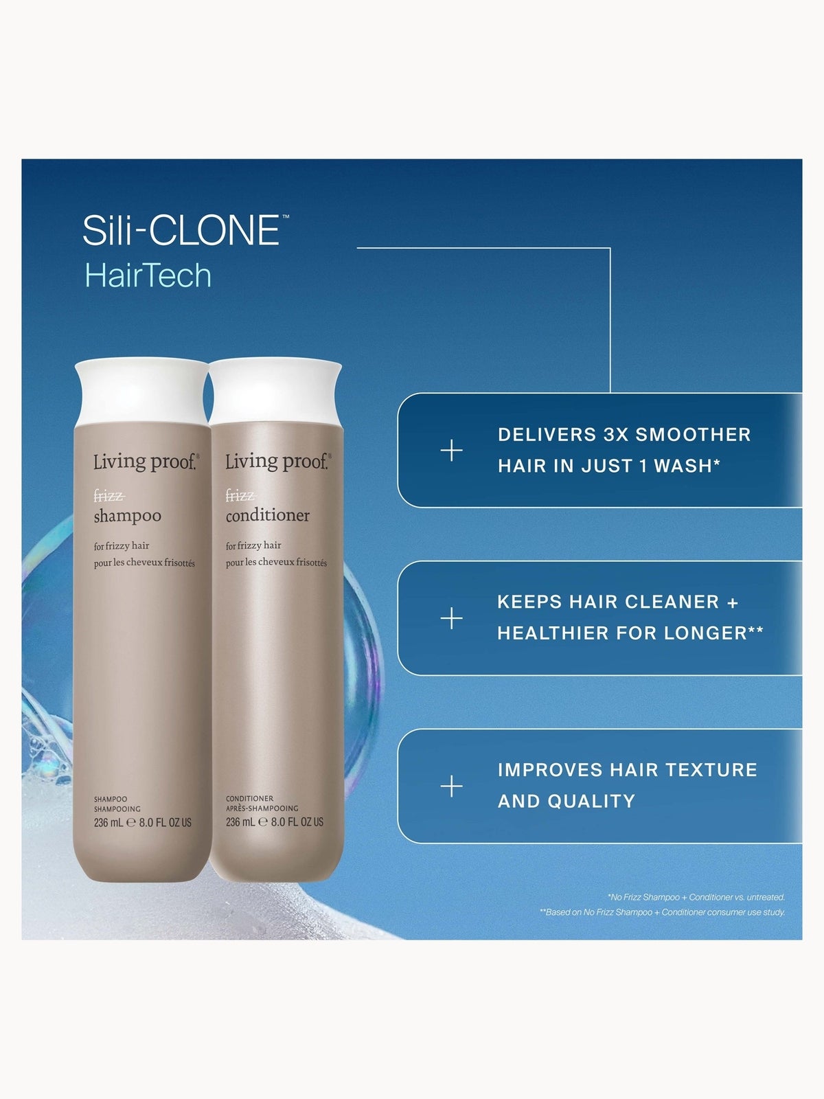 Living Proof No Frizz Shampoo and Conditioner Travel Size Bundle for Frizz Control, Smoothness and Shine 4