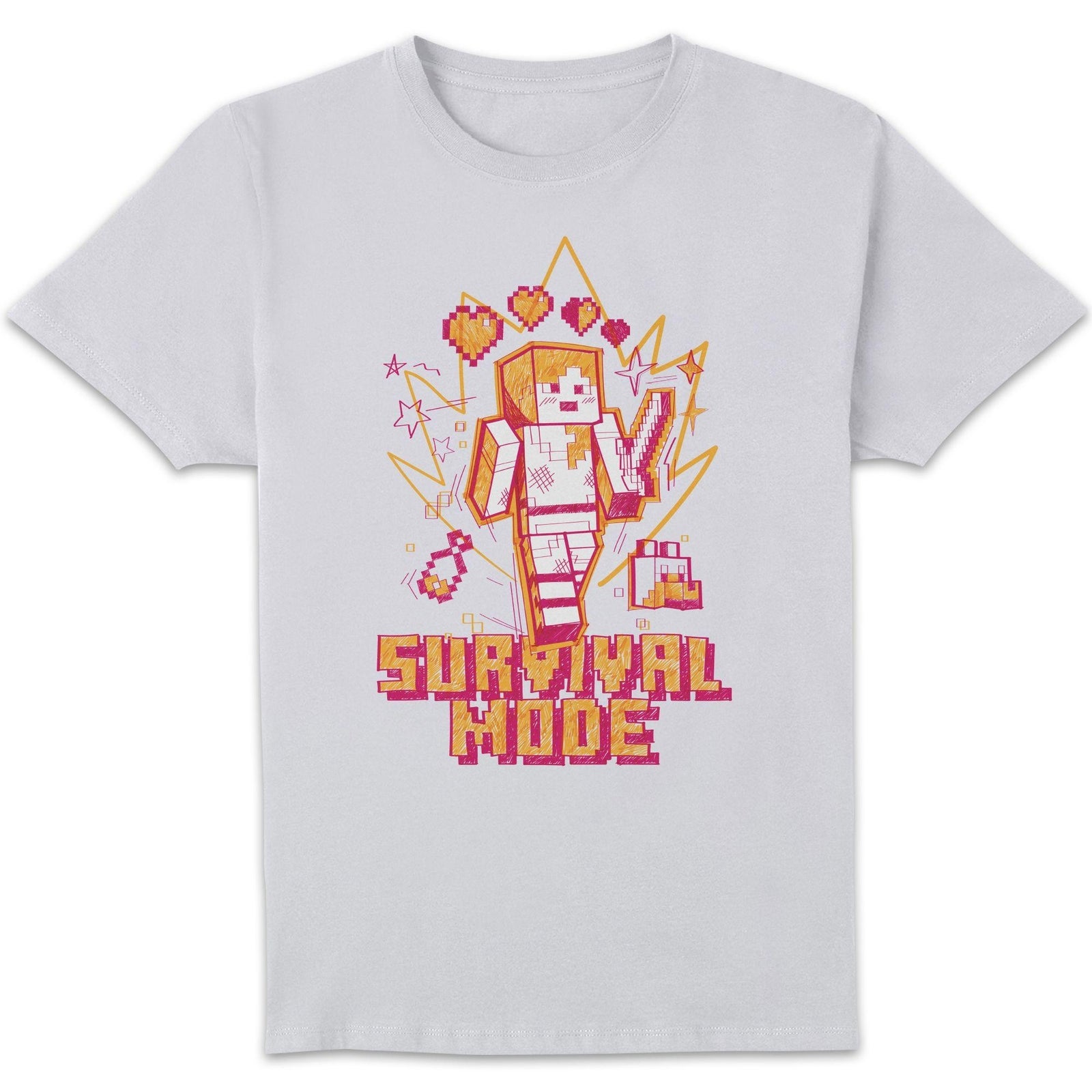 Minecraft Survival Mode Unisex T-Shirt - White - L