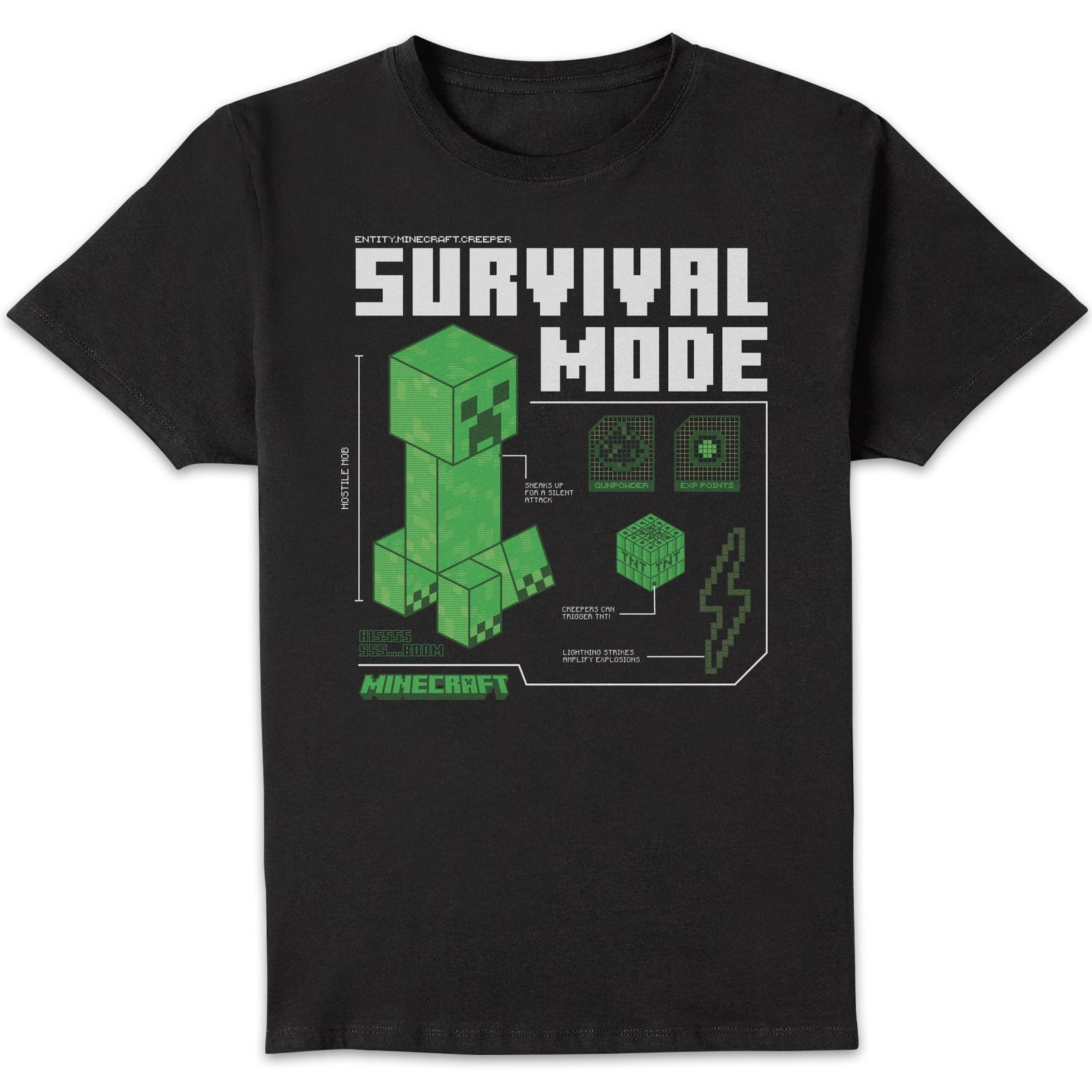 Minecraft Survival Unisex T-Shirt - Black - S