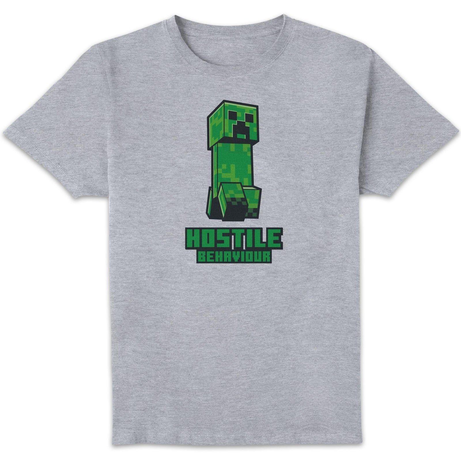 Minecraft Hostile Behaviour Unisex T-Shirt - Grey - 4XL